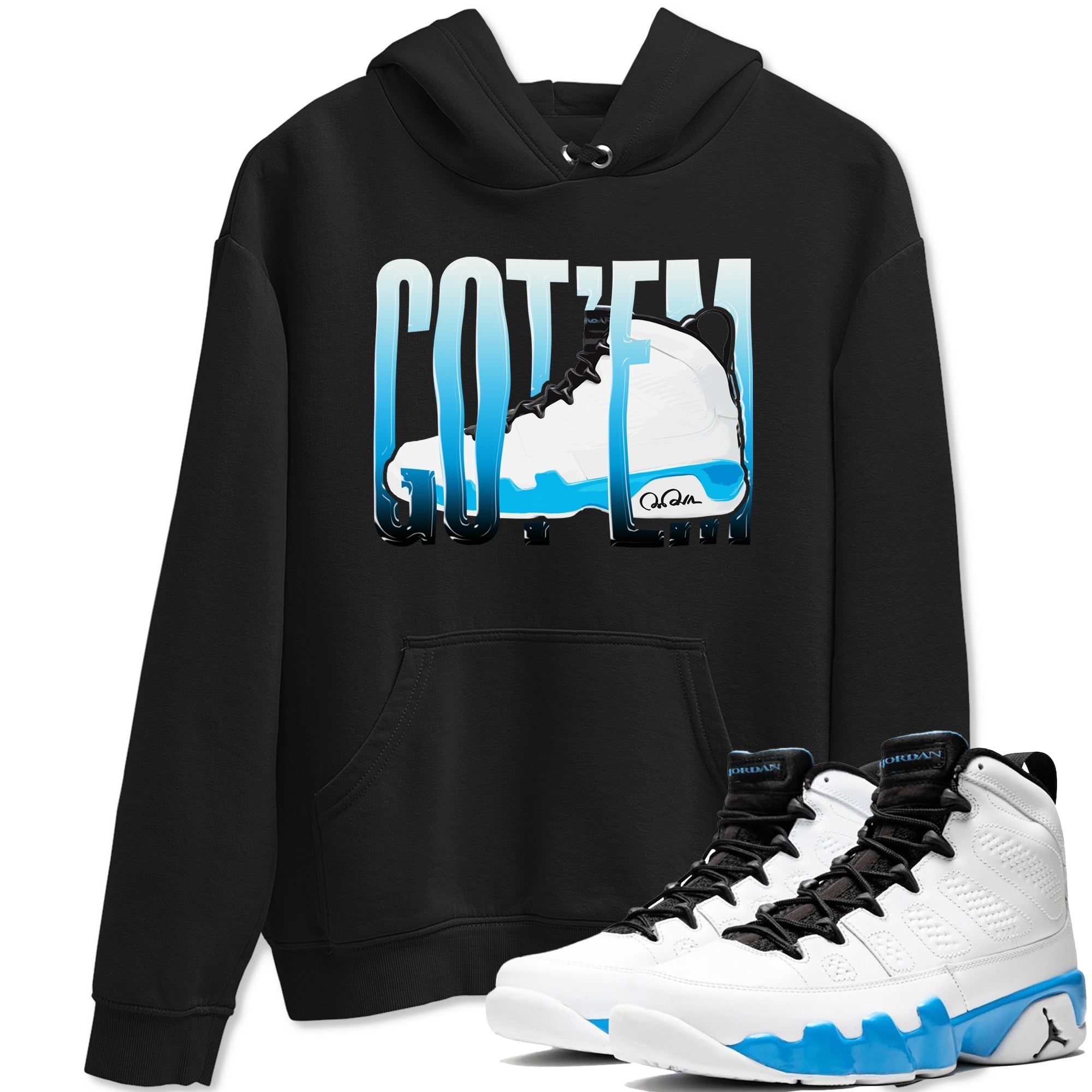 Wiggling Gotem snkmatch Tees - Air Jordan 9 Powder Blue