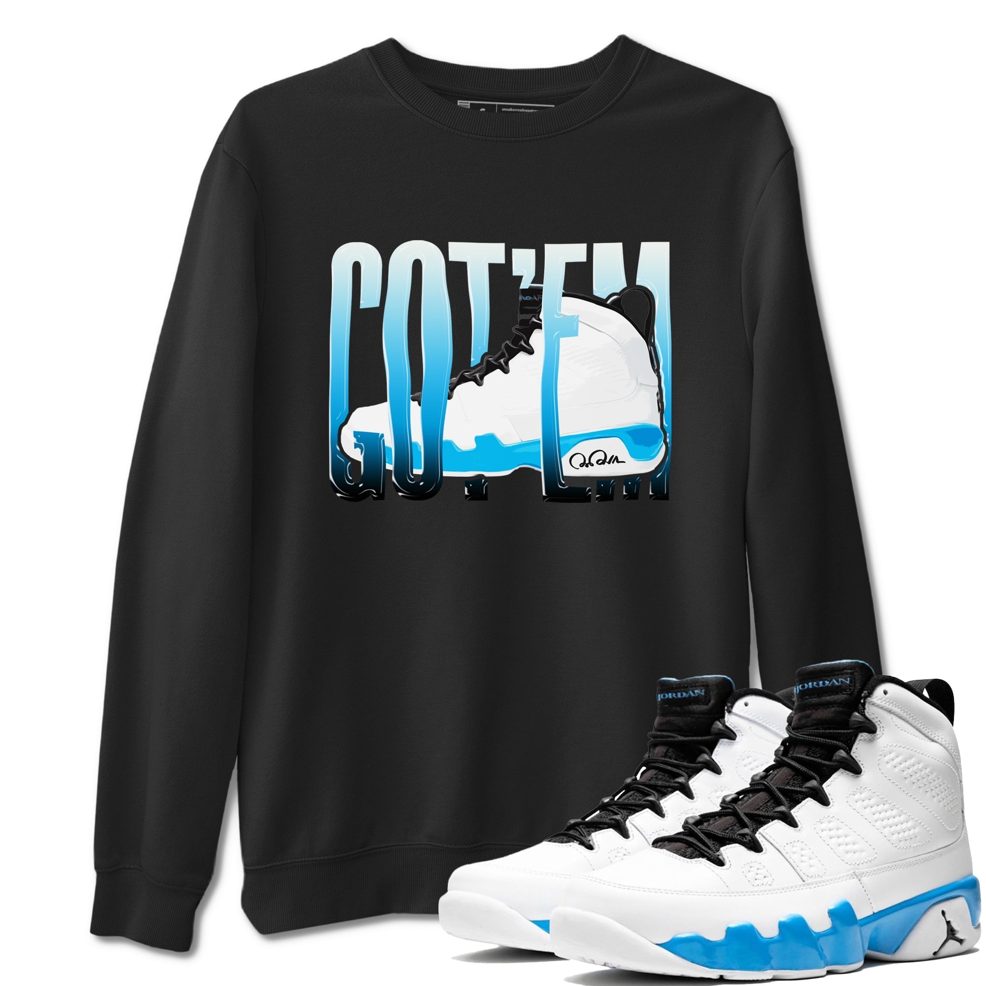 Wiggling Gotem snkmatch Tees - Air Jordan 9 Powder Blue