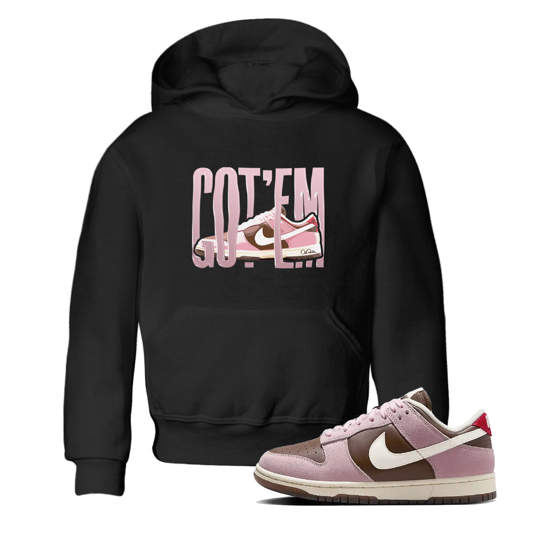 Wiggling Gotem snkmatch Tees Kids - Dunk Cacao Wow And Pink Foam