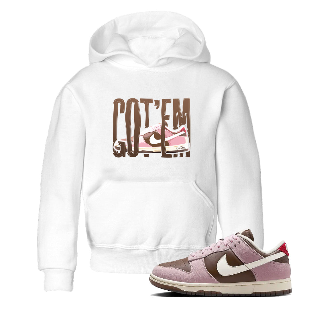 Wiggling Gotem snkmatch Tees Kids - Dunk Cacao Wow And Pink Foam