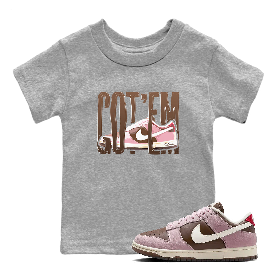 Wiggling Gotem snkmatch Tees Kids - Dunk Cacao Wow And Pink Foam