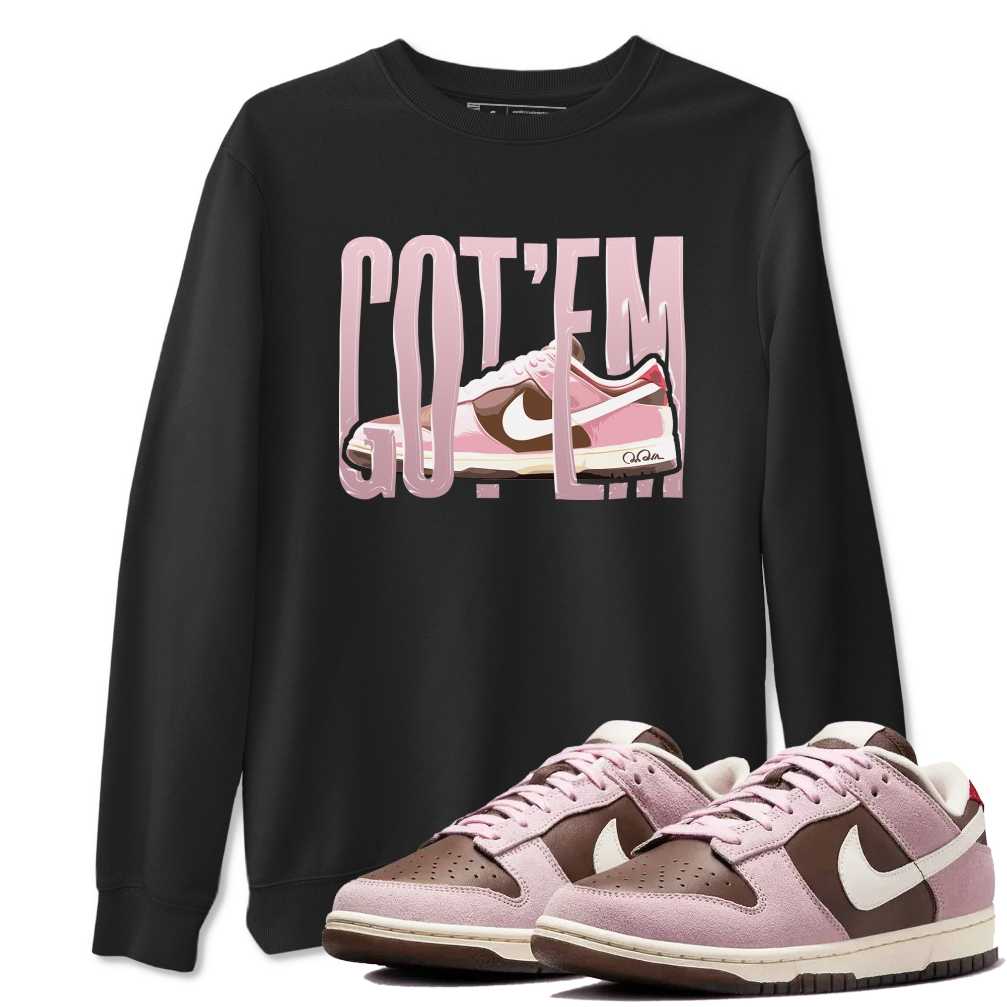 Wiggling Gotem snkmatch Tees - Dunk Cacao Wow And Pink Foam
