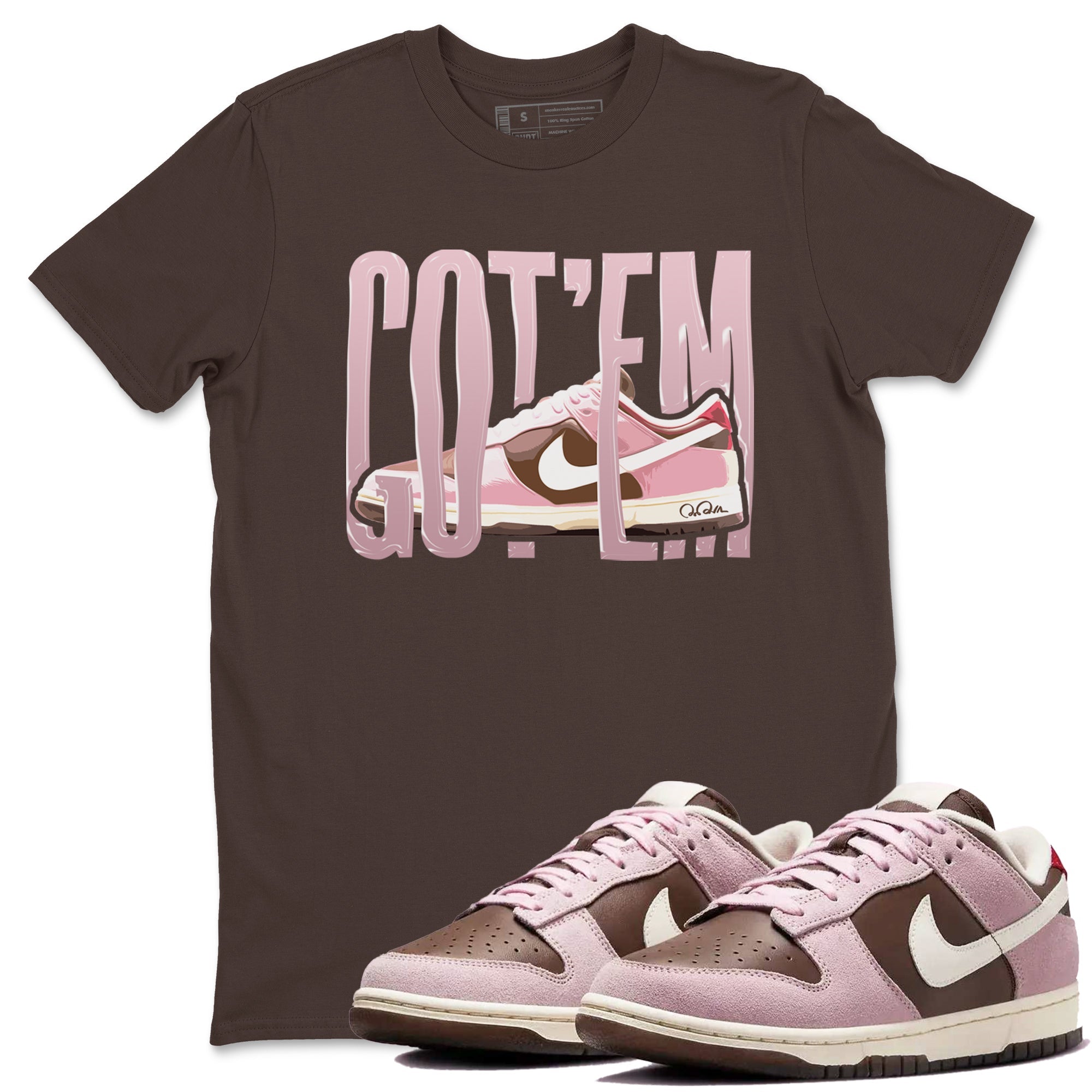 Wiggling Gotem snkmatch Tees - Dunk Cacao Wow And Pink Foam
