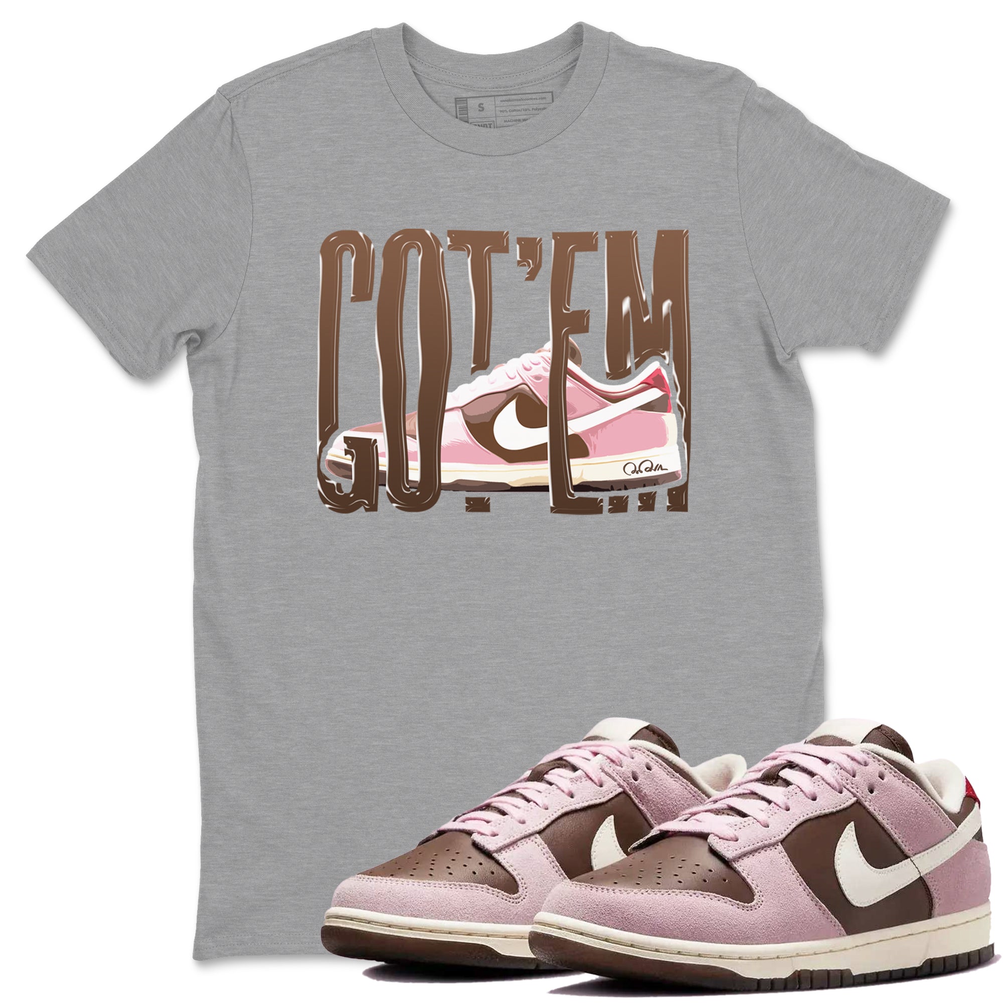Wiggling Gotem snkmatch Tees - Dunk Cacao Wow And Pink Foam