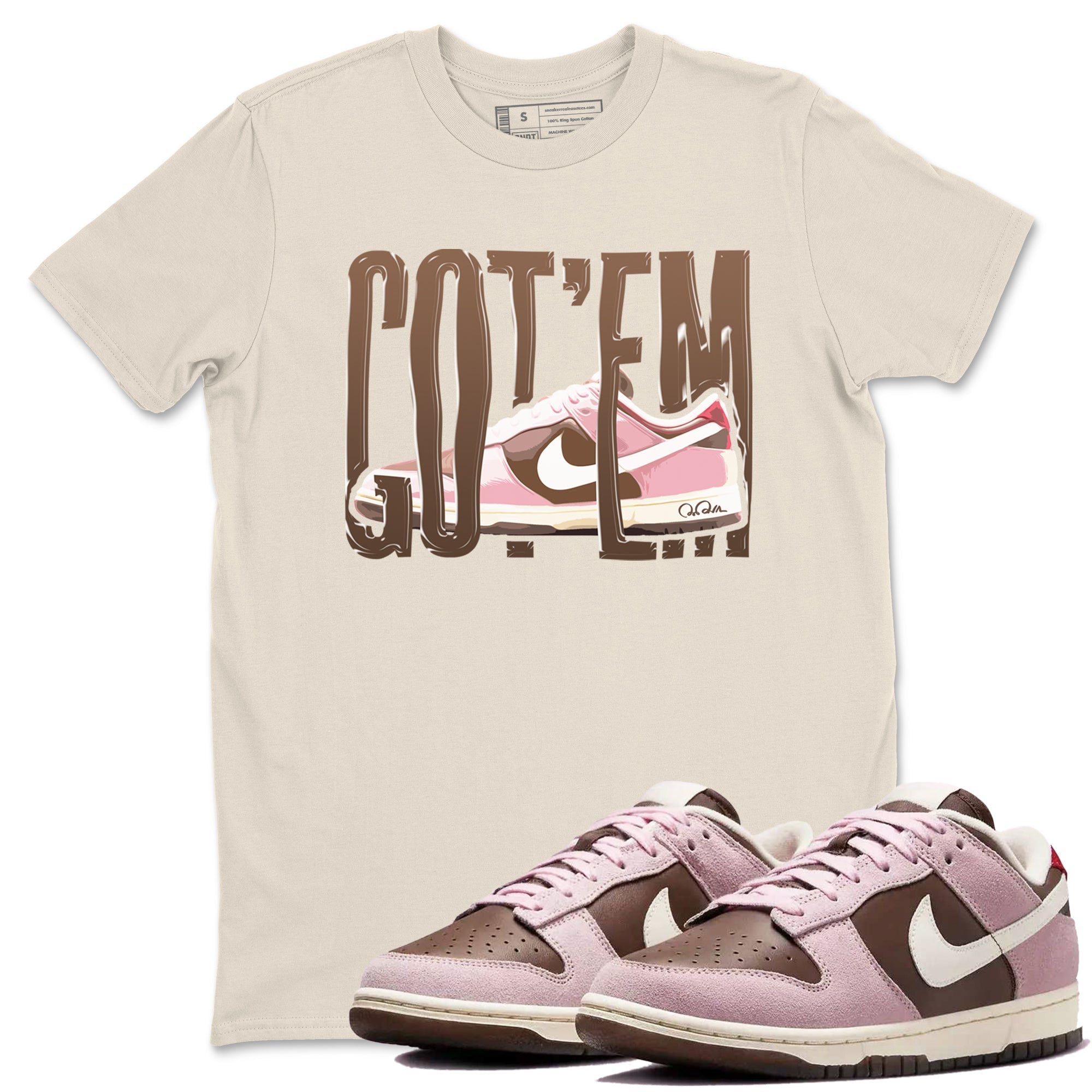 Wiggling Gotem snkmatch Tees - Dunk Cacao Wow And Pink Foam