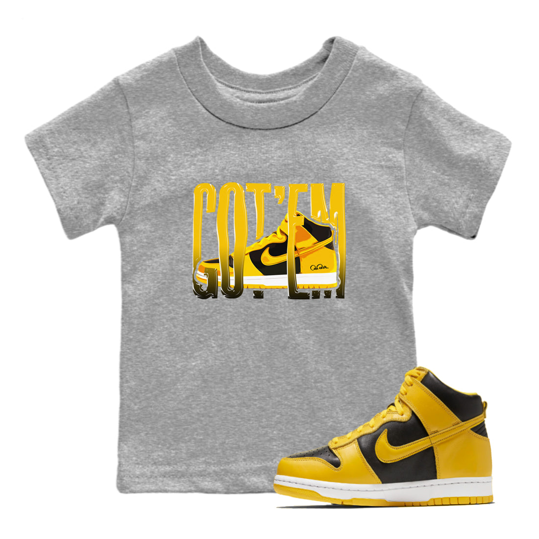 Wiggling Gotem snkmatch Tees Kids - Dunk High Pollen