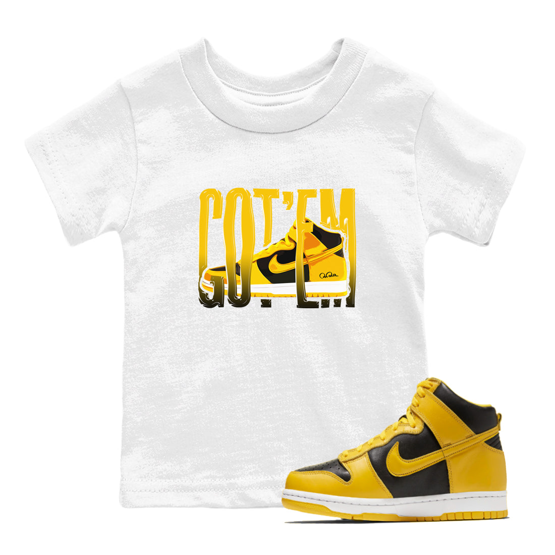 Wiggling Gotem snkmatch Tees Kids - Dunk High Pollen