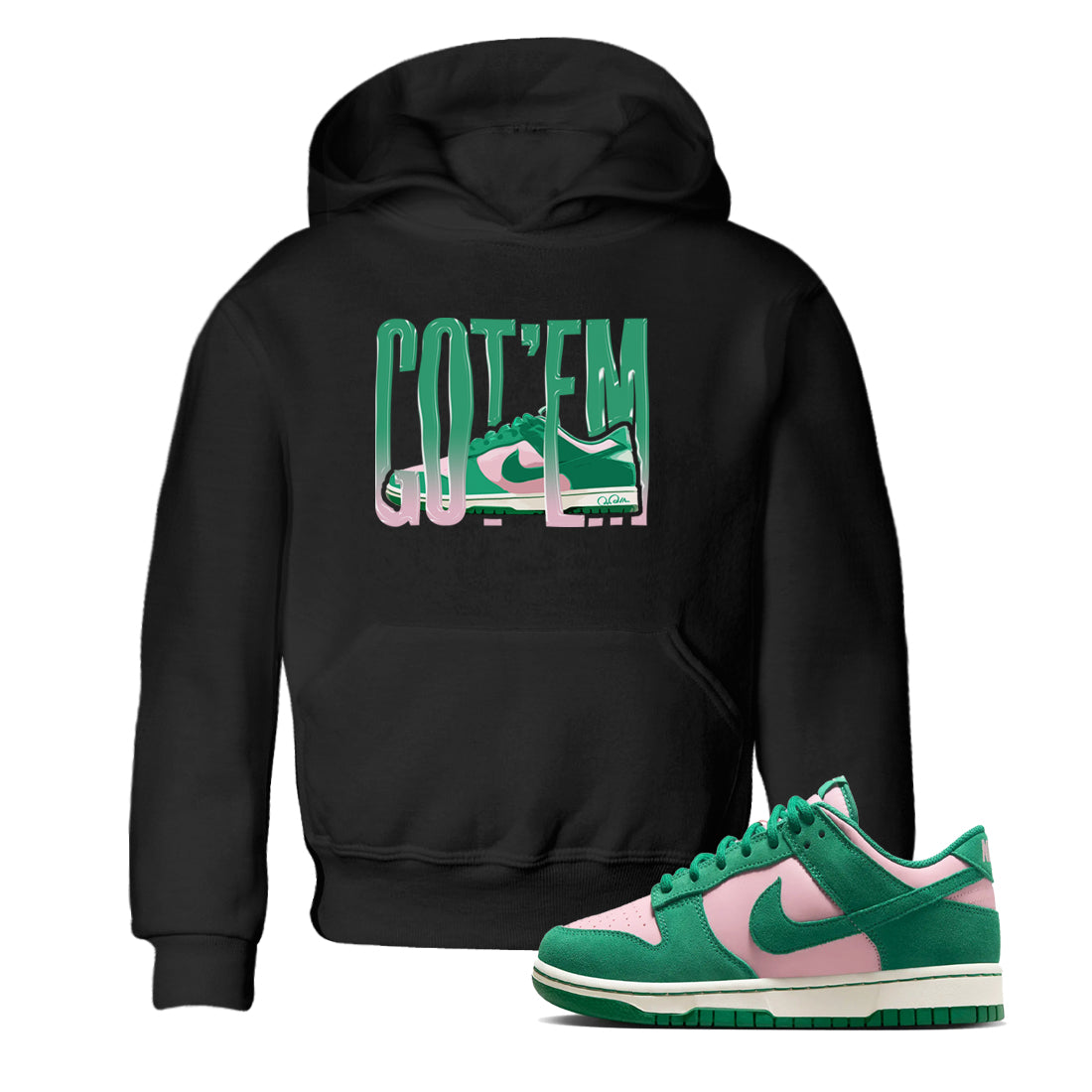 Wiggling Gotem snkmatch Tees Kids - Dunk Medium Soft Pink Malachite