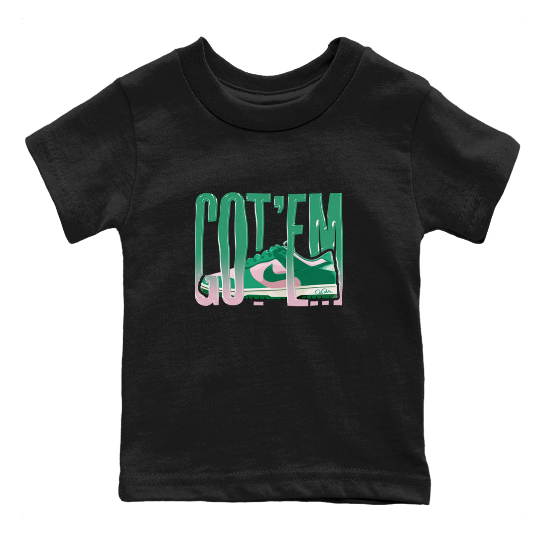 Wiggling Gotem snkmatch Tees Kids - Dunk Medium Soft Pink Malachite
