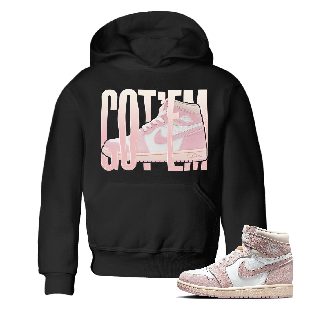 Wiggling Gotem Kids Tops - Air Jordan 1 Washed Pink