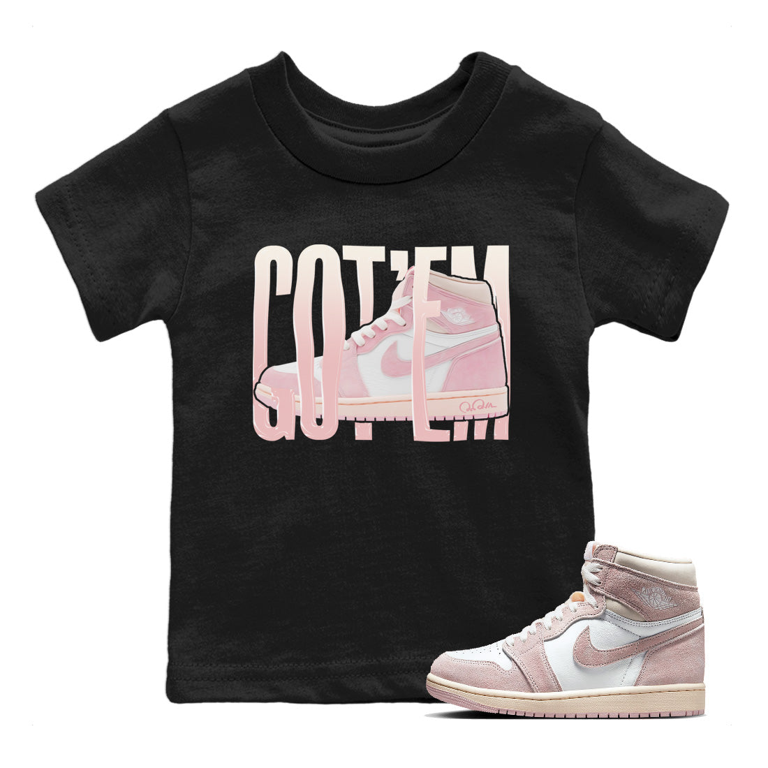 Wiggling Gotem Kids Tops - Air Jordan 1 Washed Pink