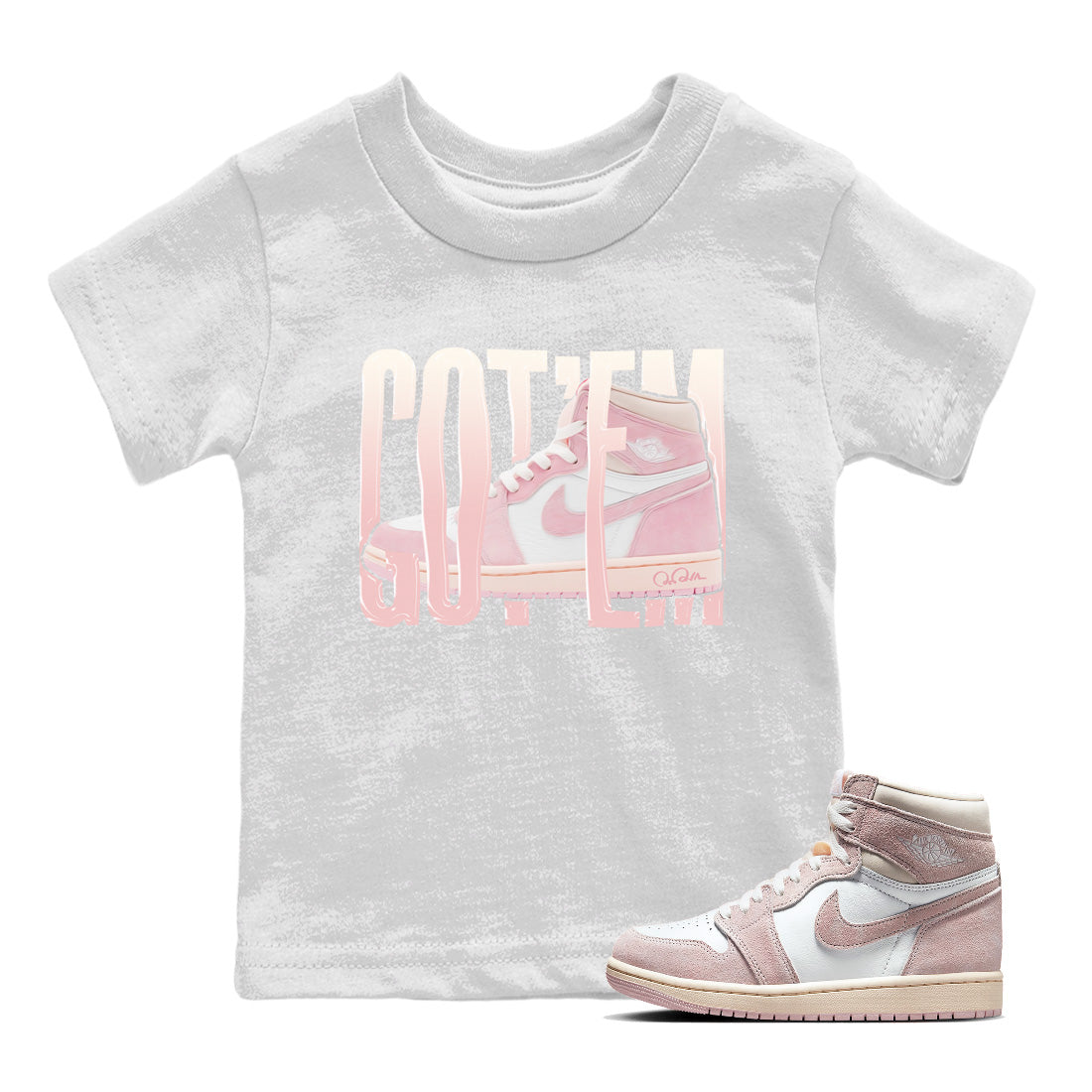 Wiggling Gotem Kids Tops - Air Jordan 1 Washed Pink