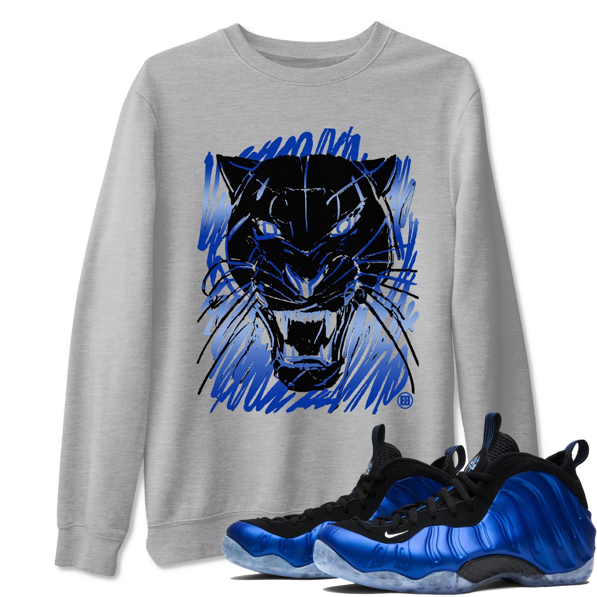 Wild Cat Doodle snkmatch Tees - Air Foamposite One Royal