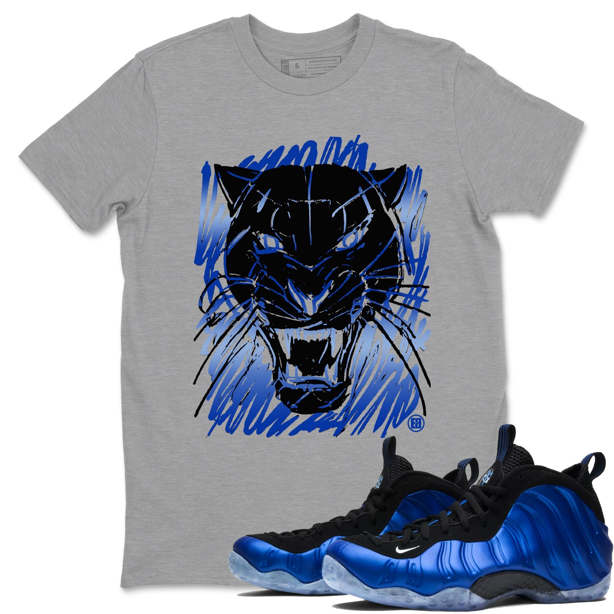 Wild Cat Doodle snkmatch Tees - Air Foamposite One Royal