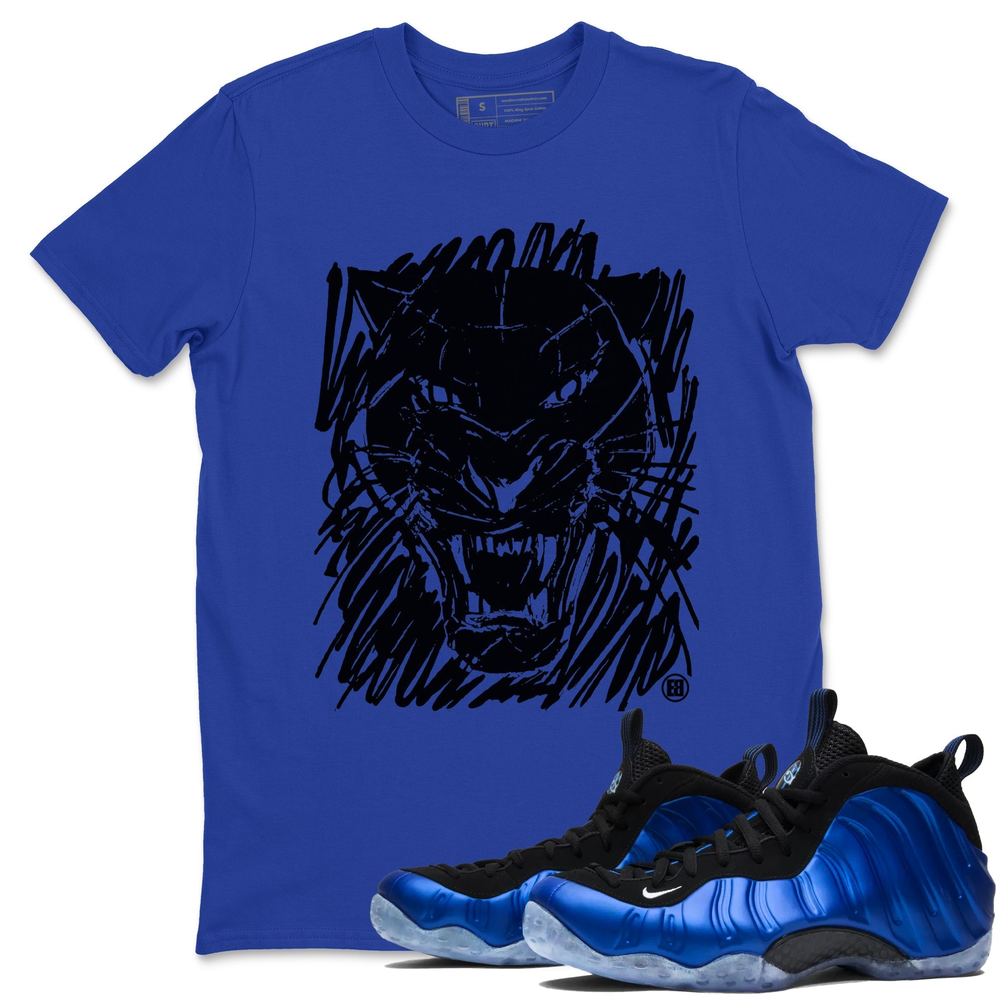 Wild Cat Doodle snkmatch Tees - Air Foamposite One Royal