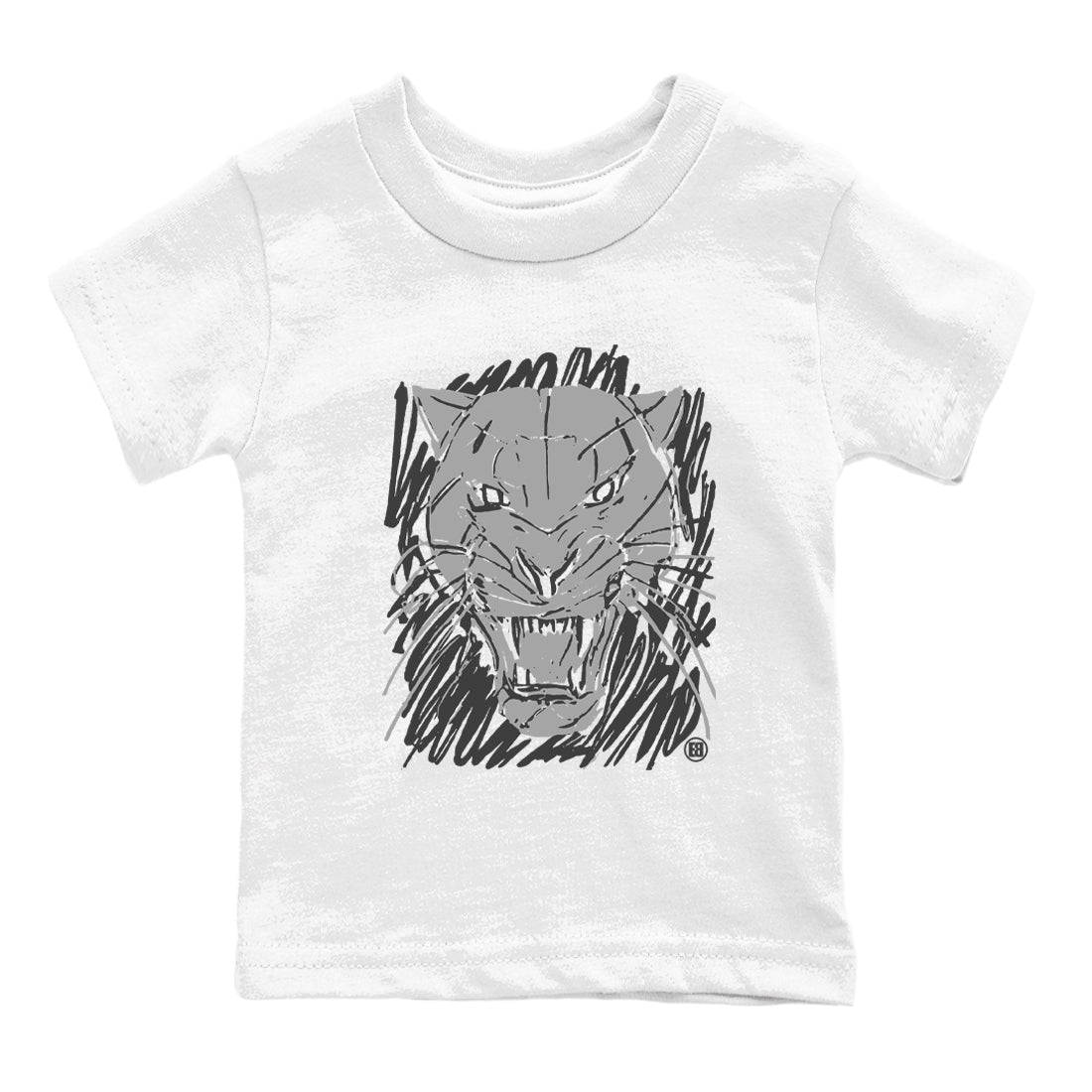 Wild Cat Doodle snkmatch Tees Kids - Air Jordan 4 Wet Cement