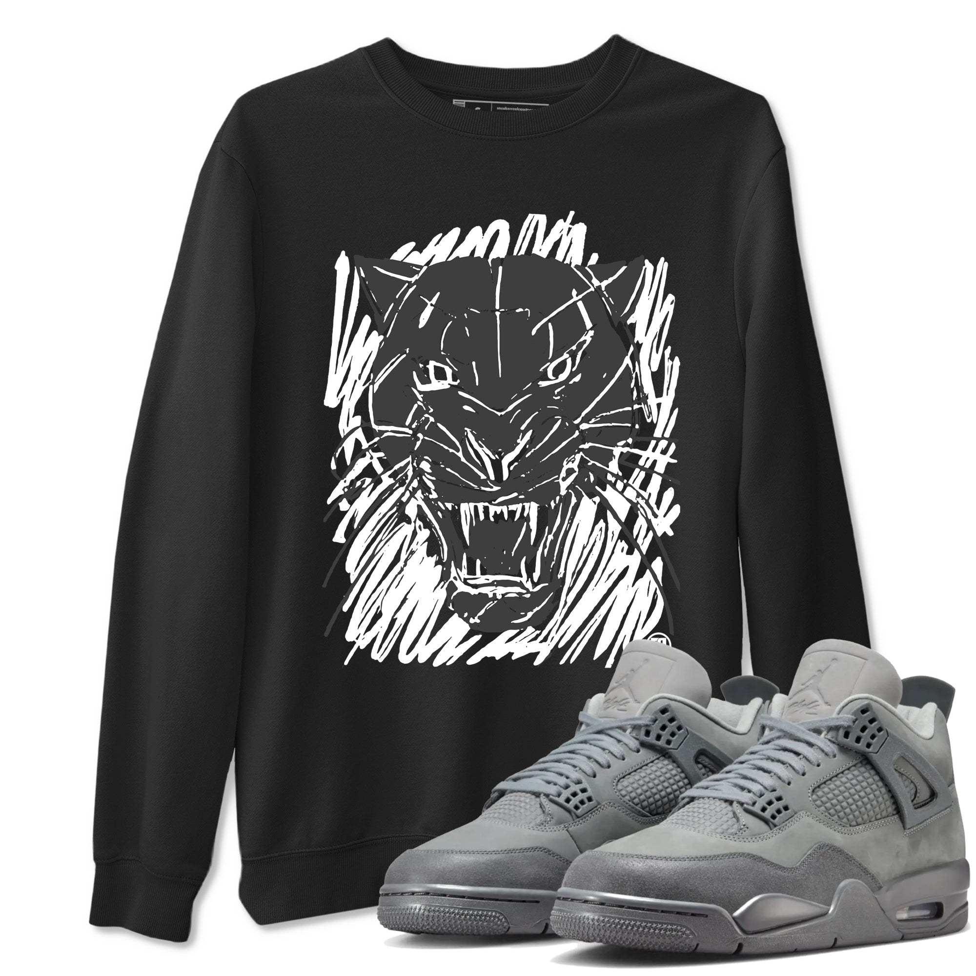 Wild Cat Doodle snkmatch Tees - Air Jordan 4 Wet Cement