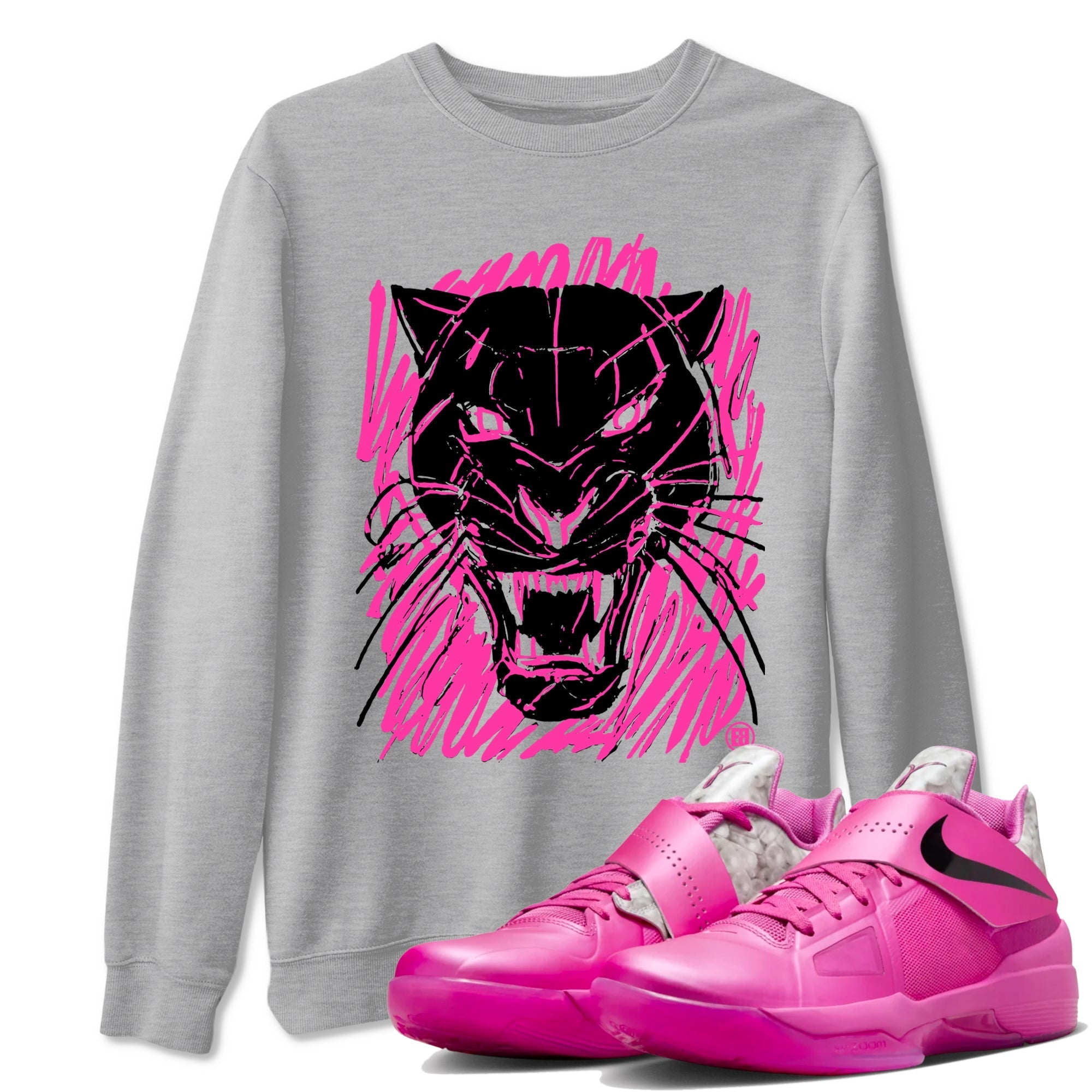Wild Cat Doodle snkmatch Tees - Nike KD 4 Aunt Pearl