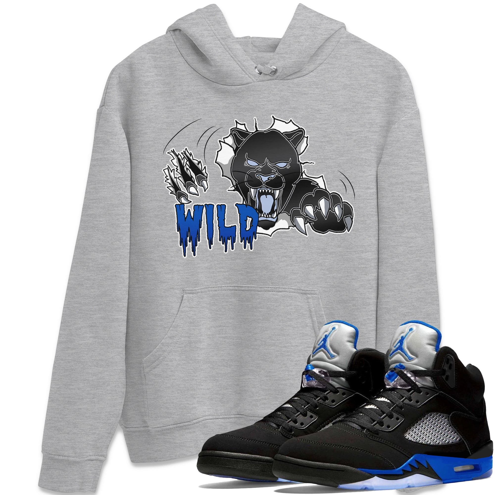 Wild Unisex Tops - Air Jordan 5 Racer Blue