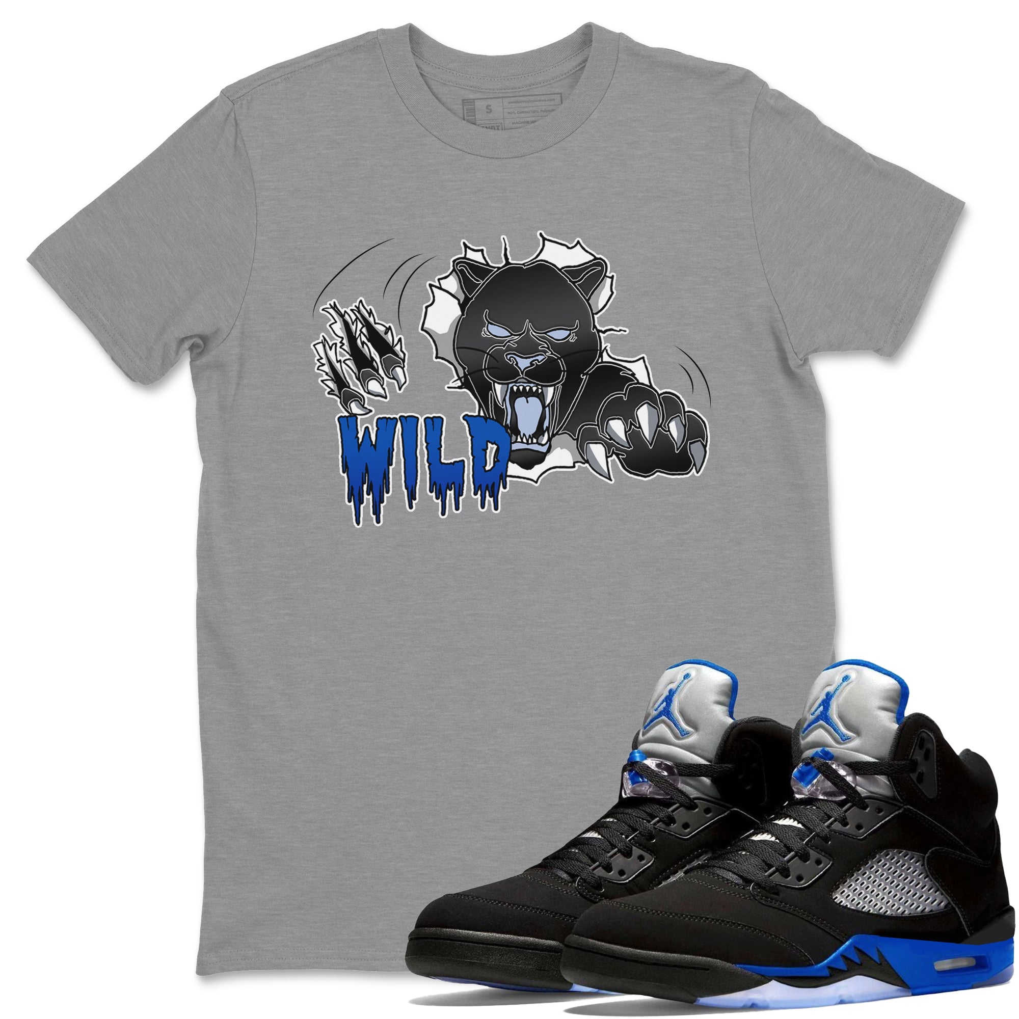 Wild Unisex Tops - Air Jordan 5 Racer Blue