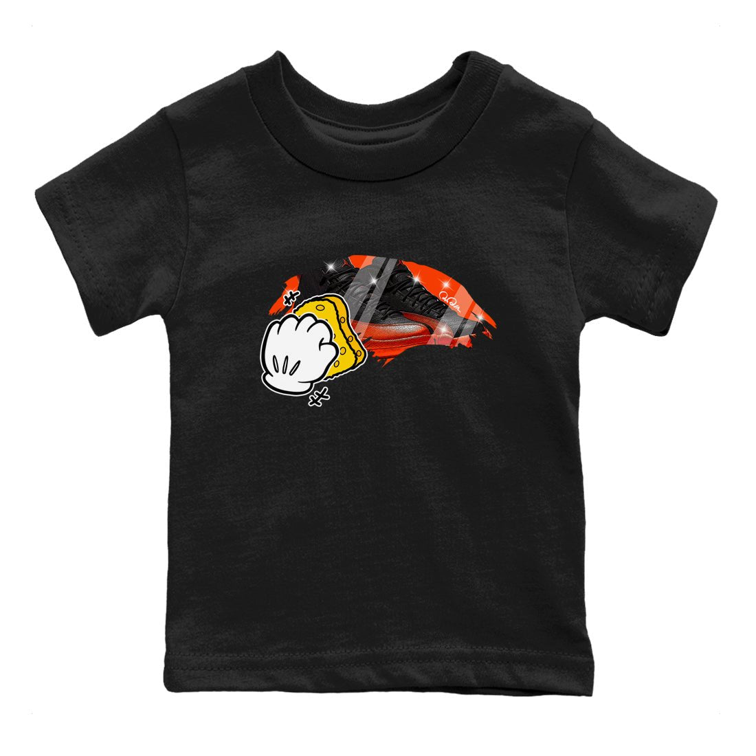 Wiping Kids Tops - Air Jordan 12 Brilliant Orange