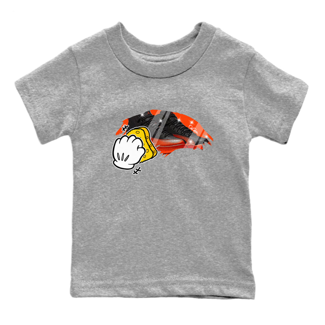 Wiping Kids Tops - Air Jordan 12 Brilliant Orange