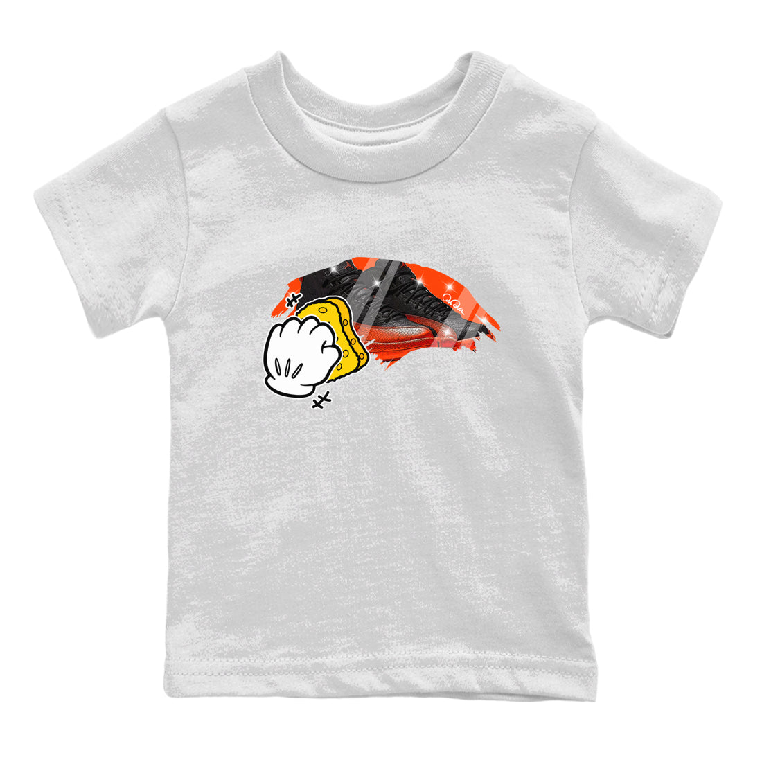 Wiping Kids Tops - Air Jordan 12 Brilliant Orange