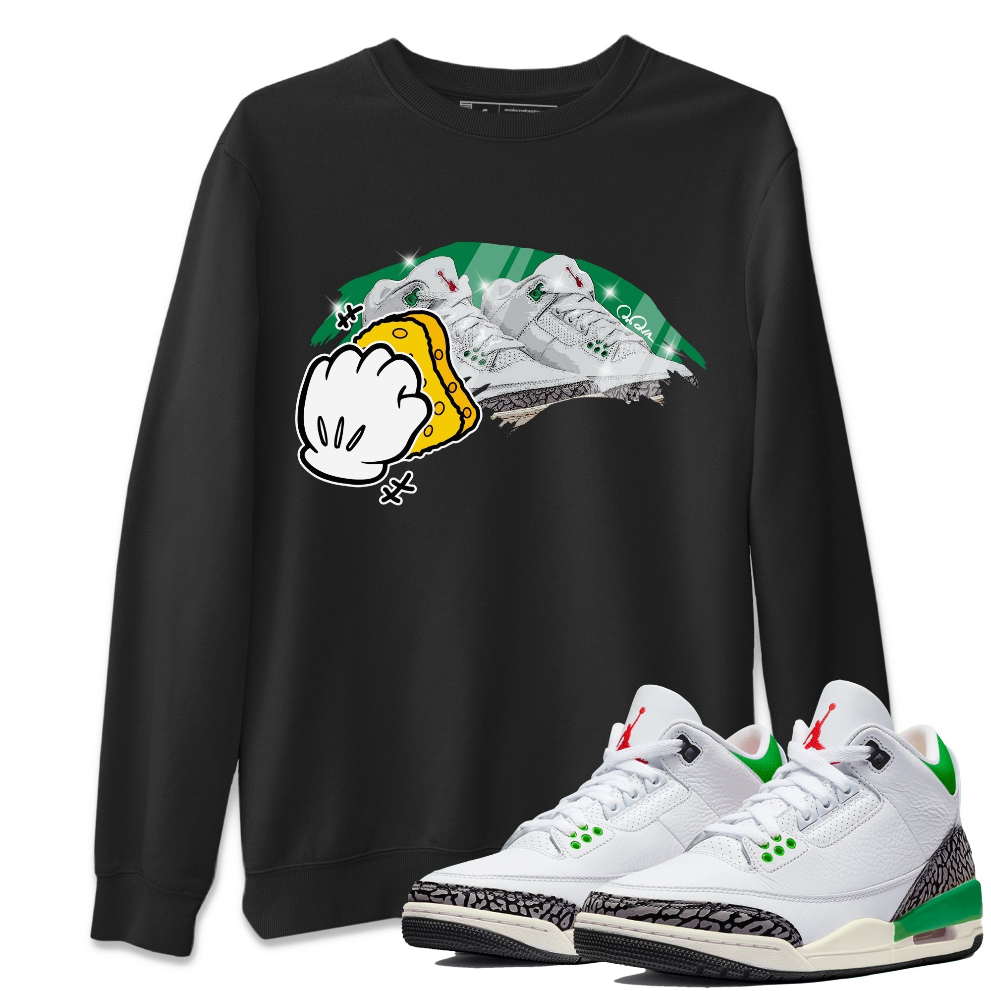 Wiping Unisex Tops - Air Jordan 3 Lucky Green