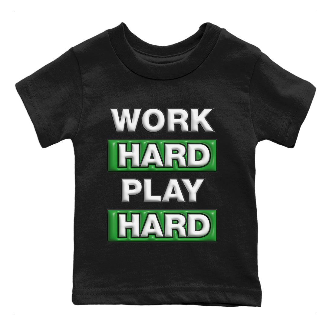 Work Hard Play Hard Kids Tops - Air Jordan 3 Lucky Green