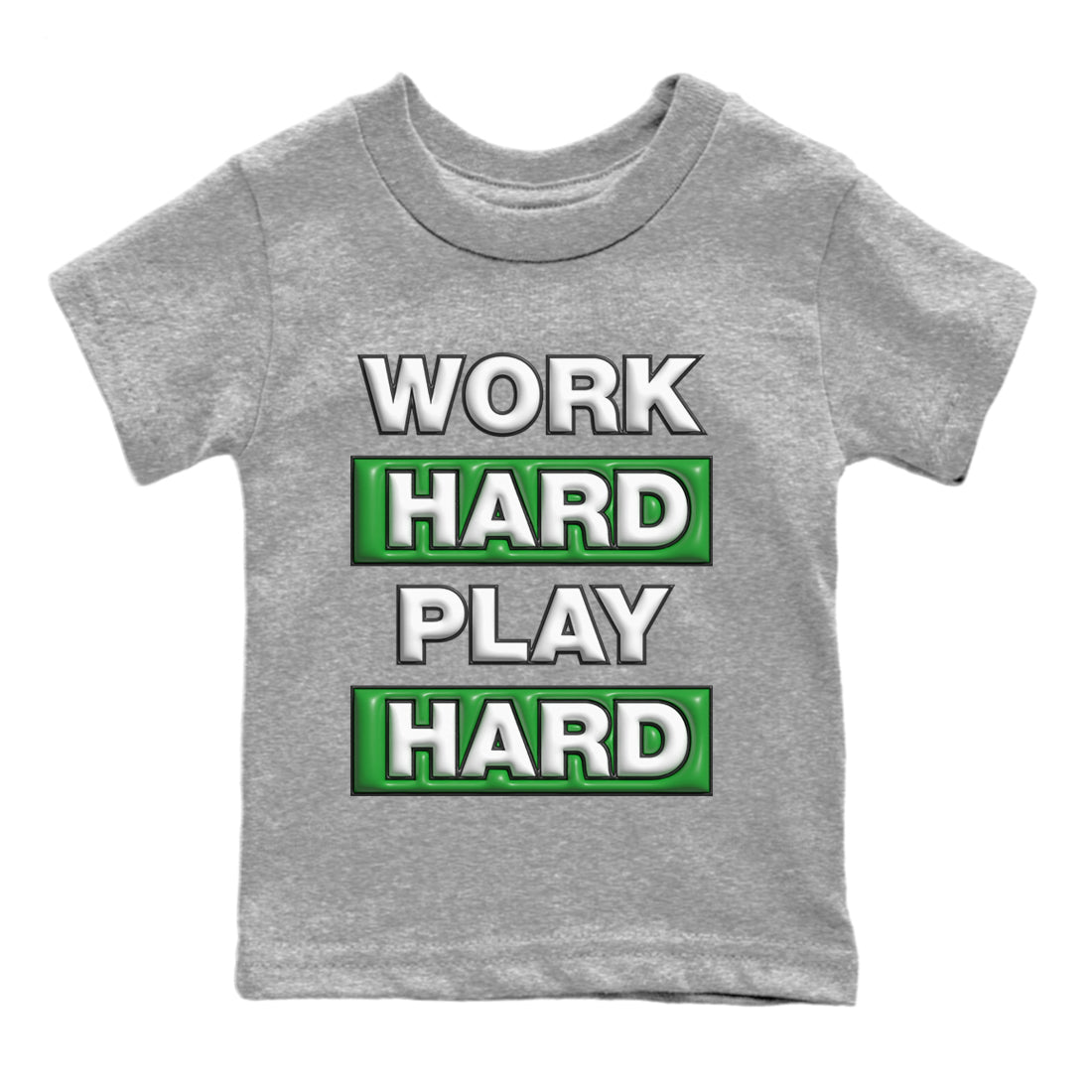 Work Hard Play Hard Kids Tops - Air Jordan 3 Lucky Green