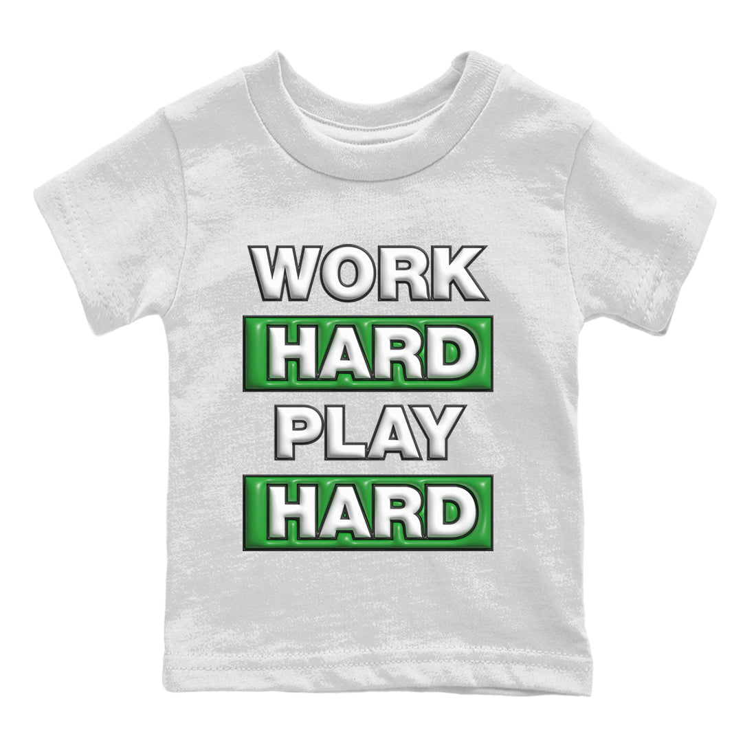 Work Hard Play Hard Kids Tops - Air Jordan 3 Lucky Green