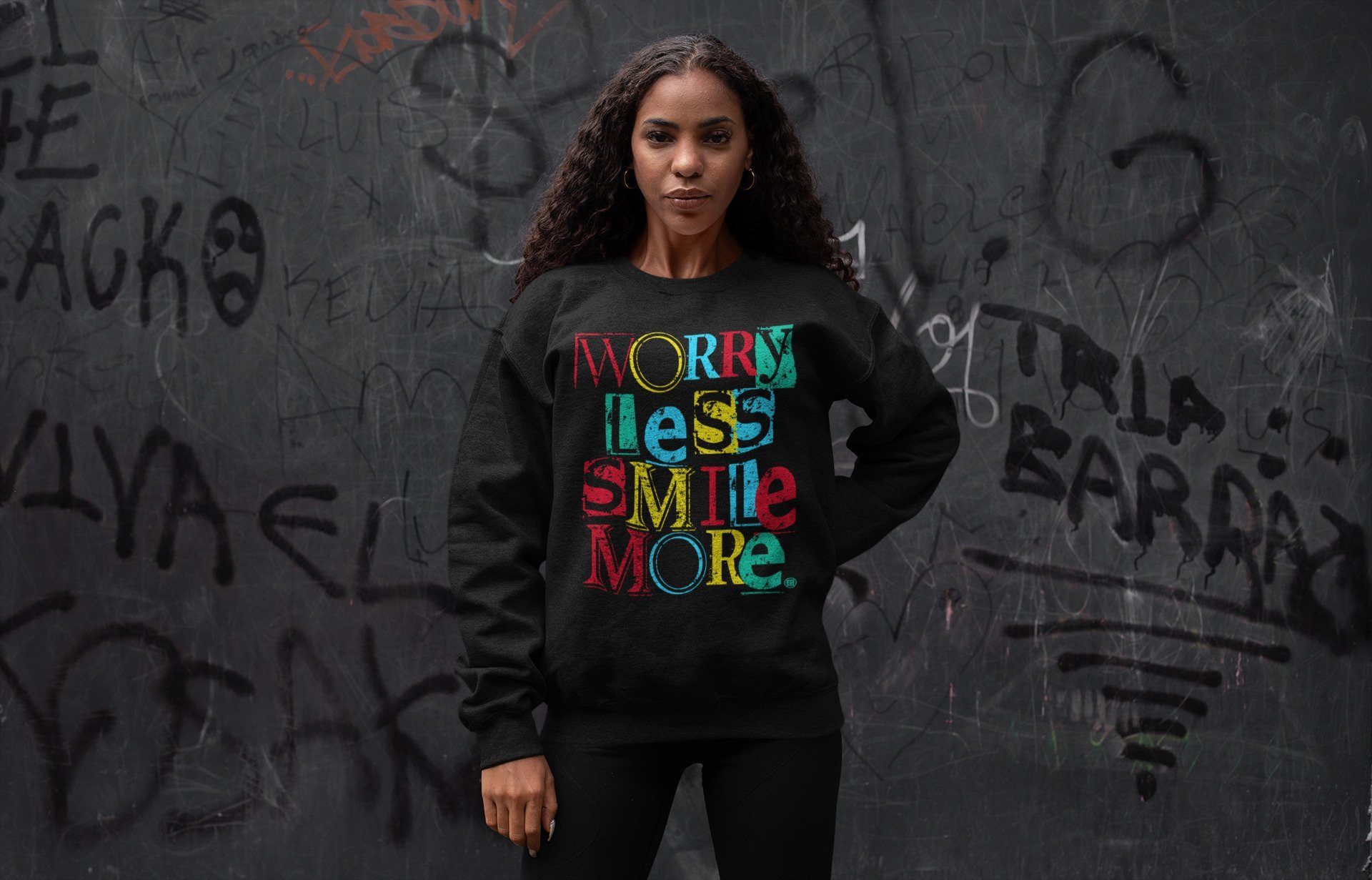 Worry Less Smile More Unisex Tops - Dunk Free 99 White