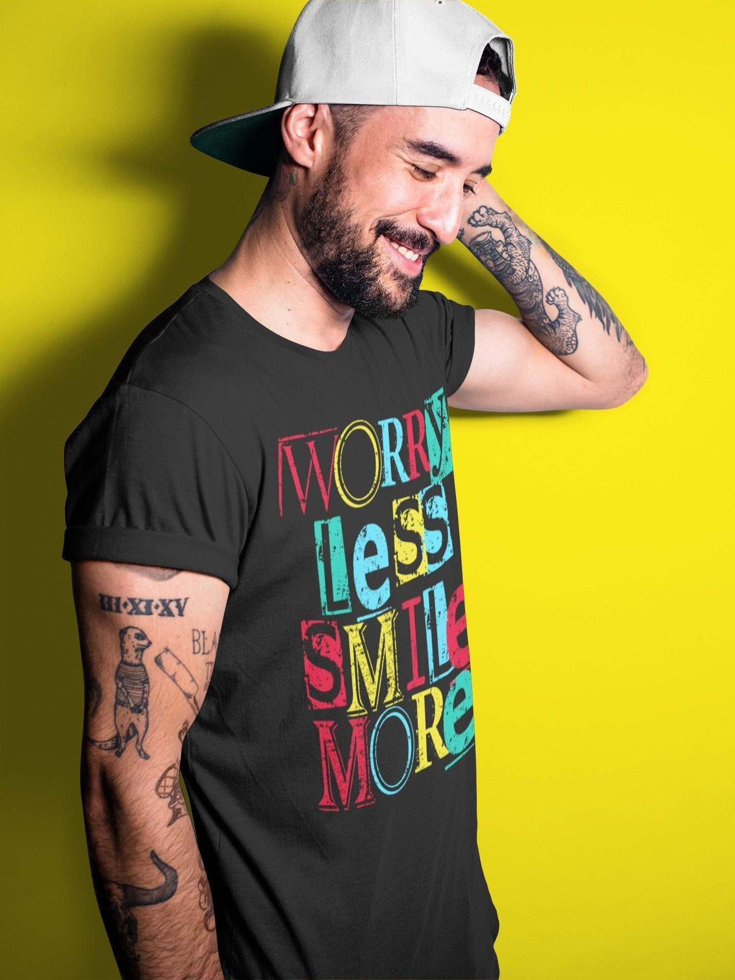 Worry Less Smile More Unisex Tops - Dunk Free 99 White