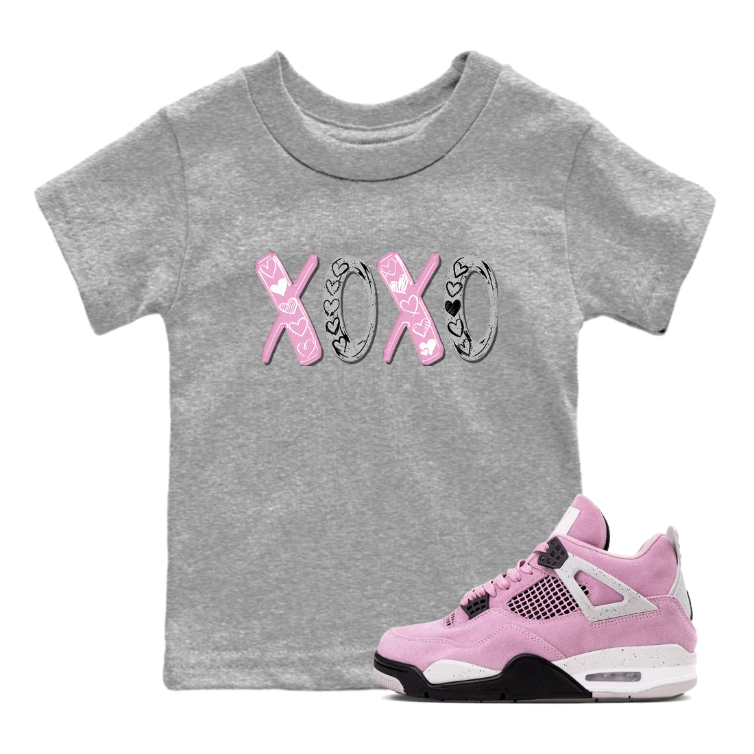 XOXO snkmatch Tees Kids - Air Jordan 4 Orchid