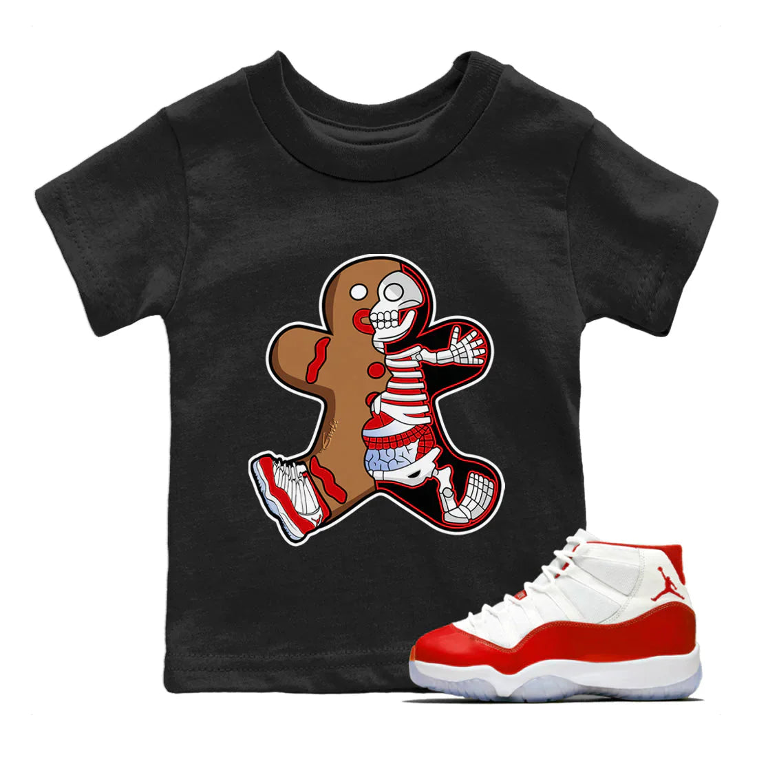 Xray Gingerbread Man Kids Tops - Air Jordan 11 Cherry