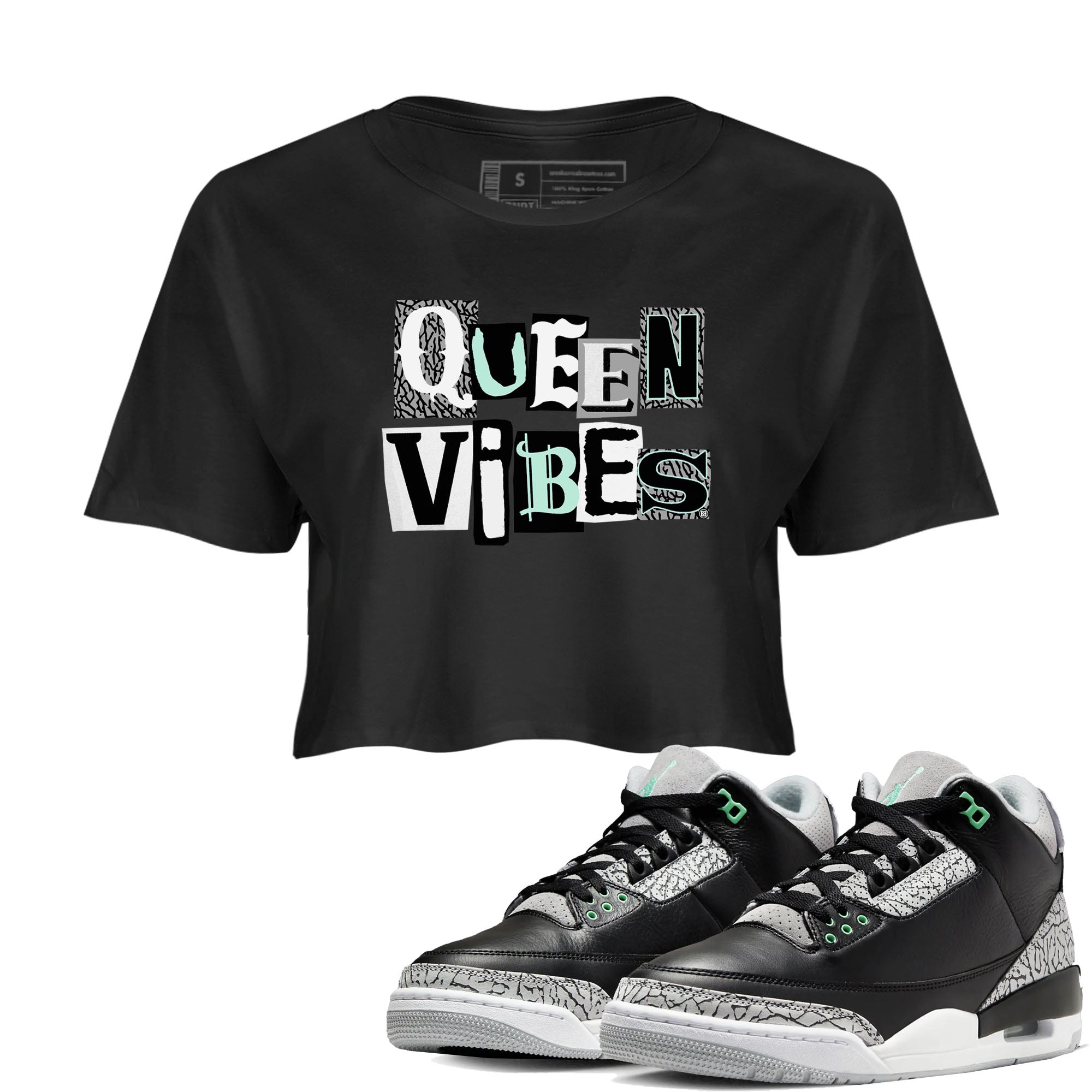 Queen Vibes snkmatch Women's Top - Air Jordan 3 Green Glow