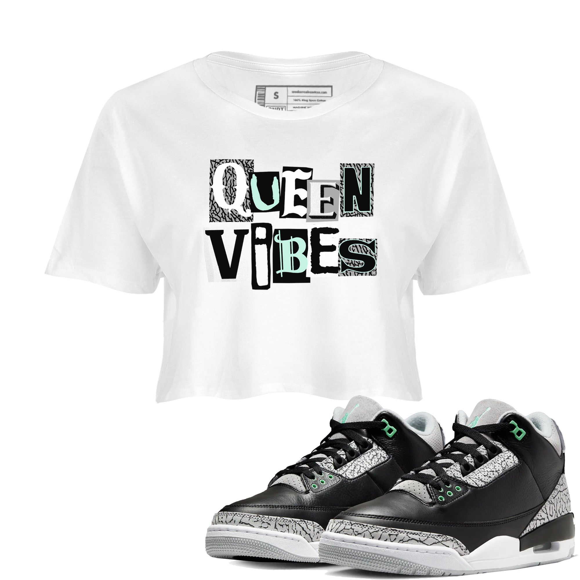 Queen Vibes snkmatch Women's Top - Air Jordan 3 Green Glow