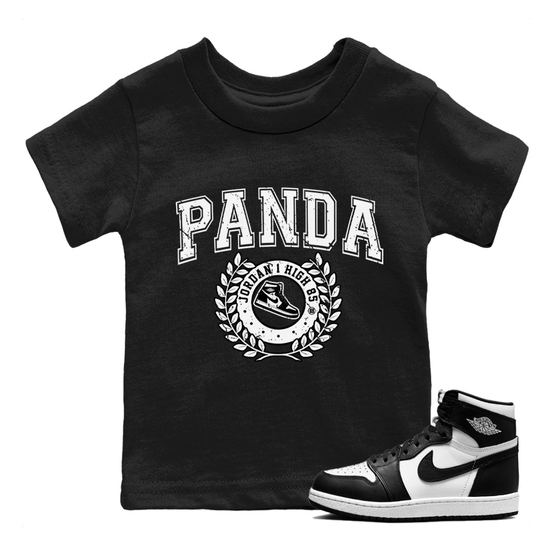 snkmatch Letter Kids Tops - Air Jordan 1 Black White