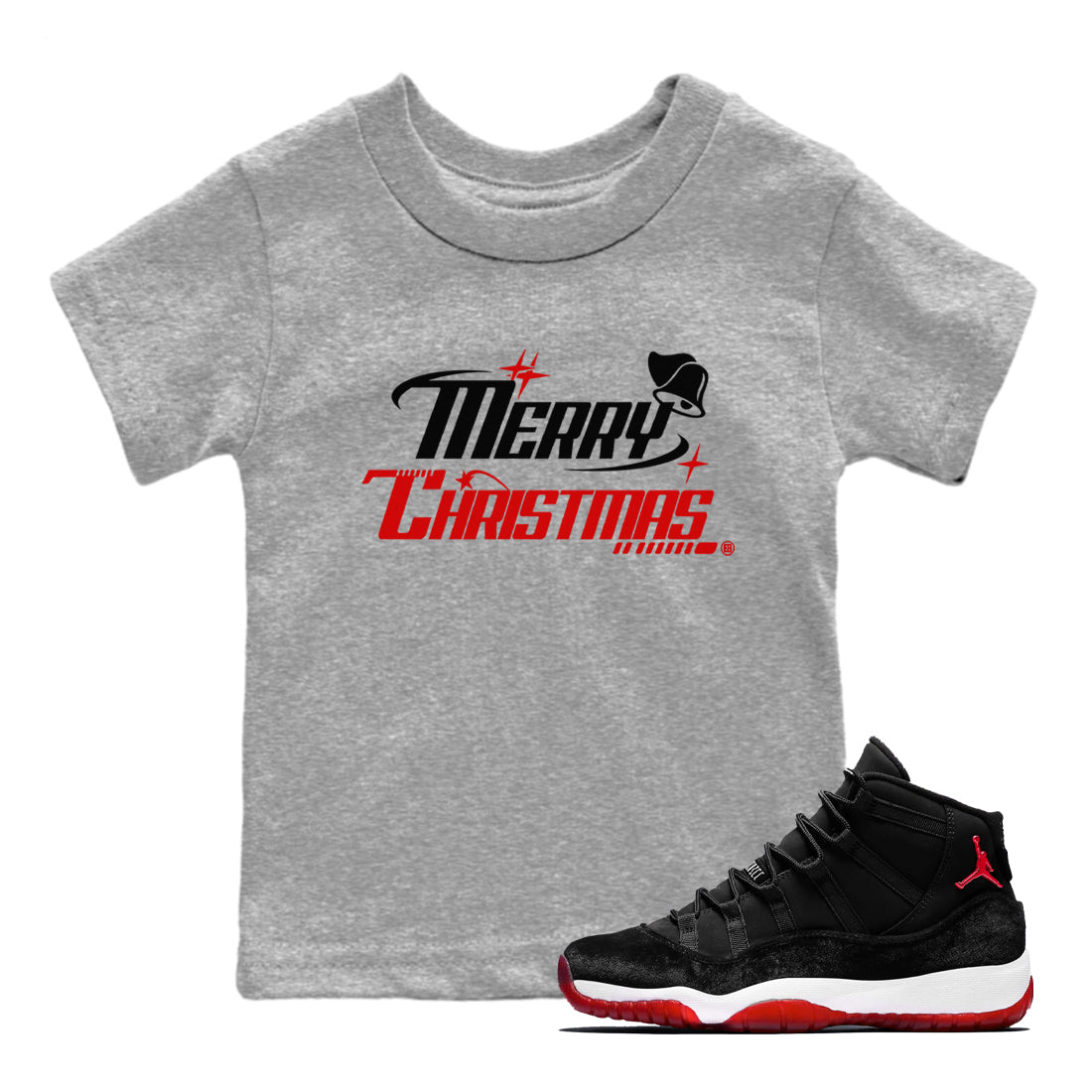 Y2K Merry Christmas snkmatch Tees Kids - Air Jordan 11 Bred Velvet