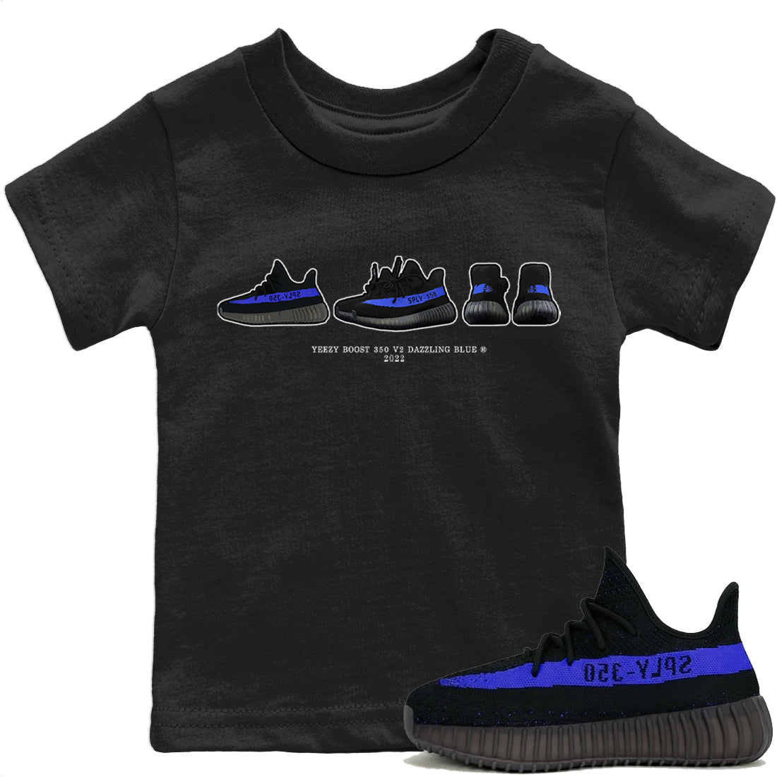 snkmatch Prelude Kids Tops - Yeezy 350 Dazzling Blue