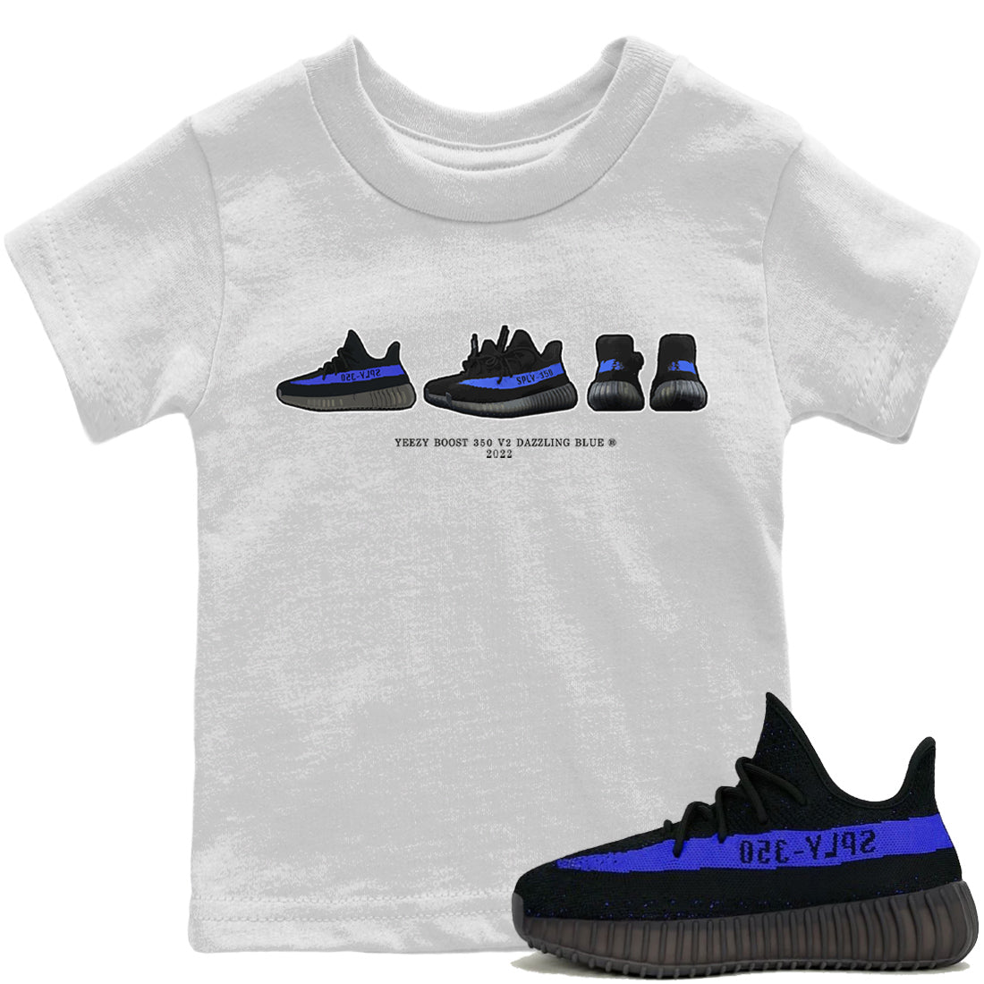 snkmatch Prelude Kids Tops - Yeezy 350 Dazzling Blue