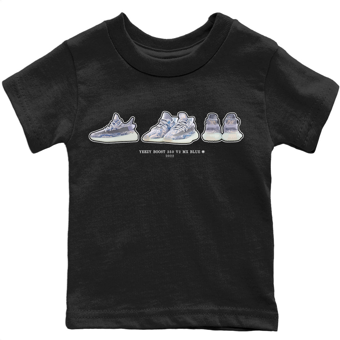 snkmatch Prelude Kids Tops - Yeezy 350 MX Blue