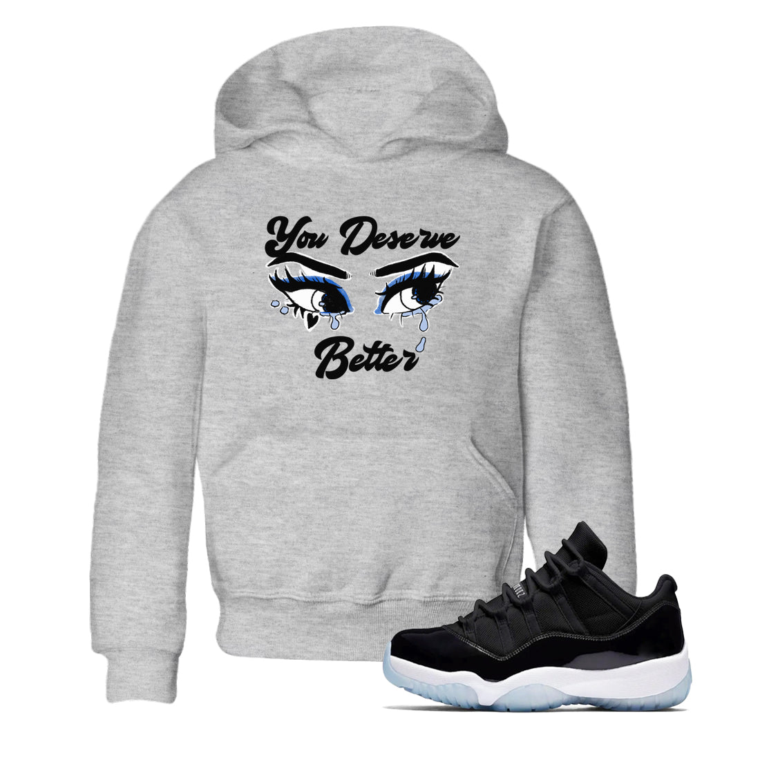 You Deserve Better snkmatch Tees Kids - Air Jordan 11 Black and Varsity Royal