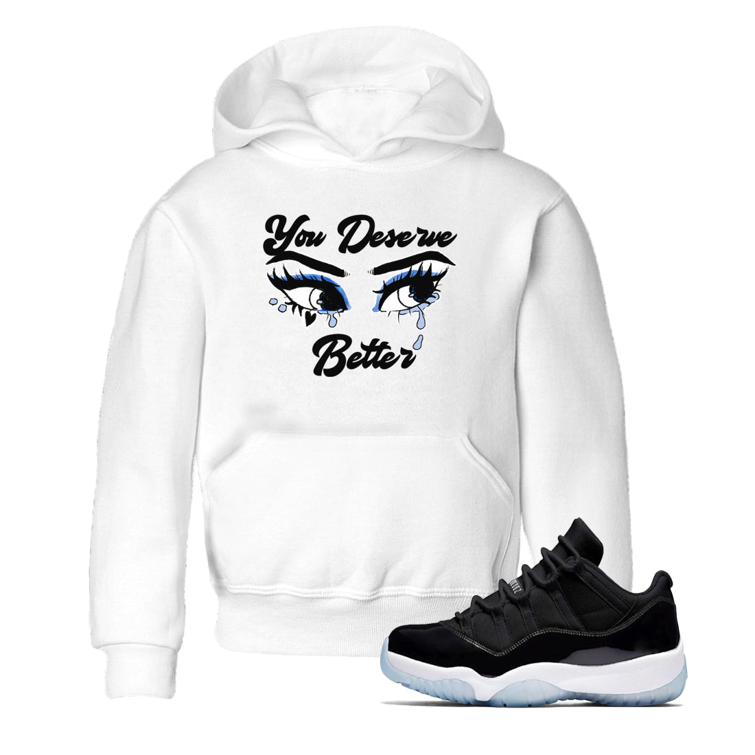 You Deserve Better snkmatch Tees Kids - Air Jordan 11 Black and Varsity Royal