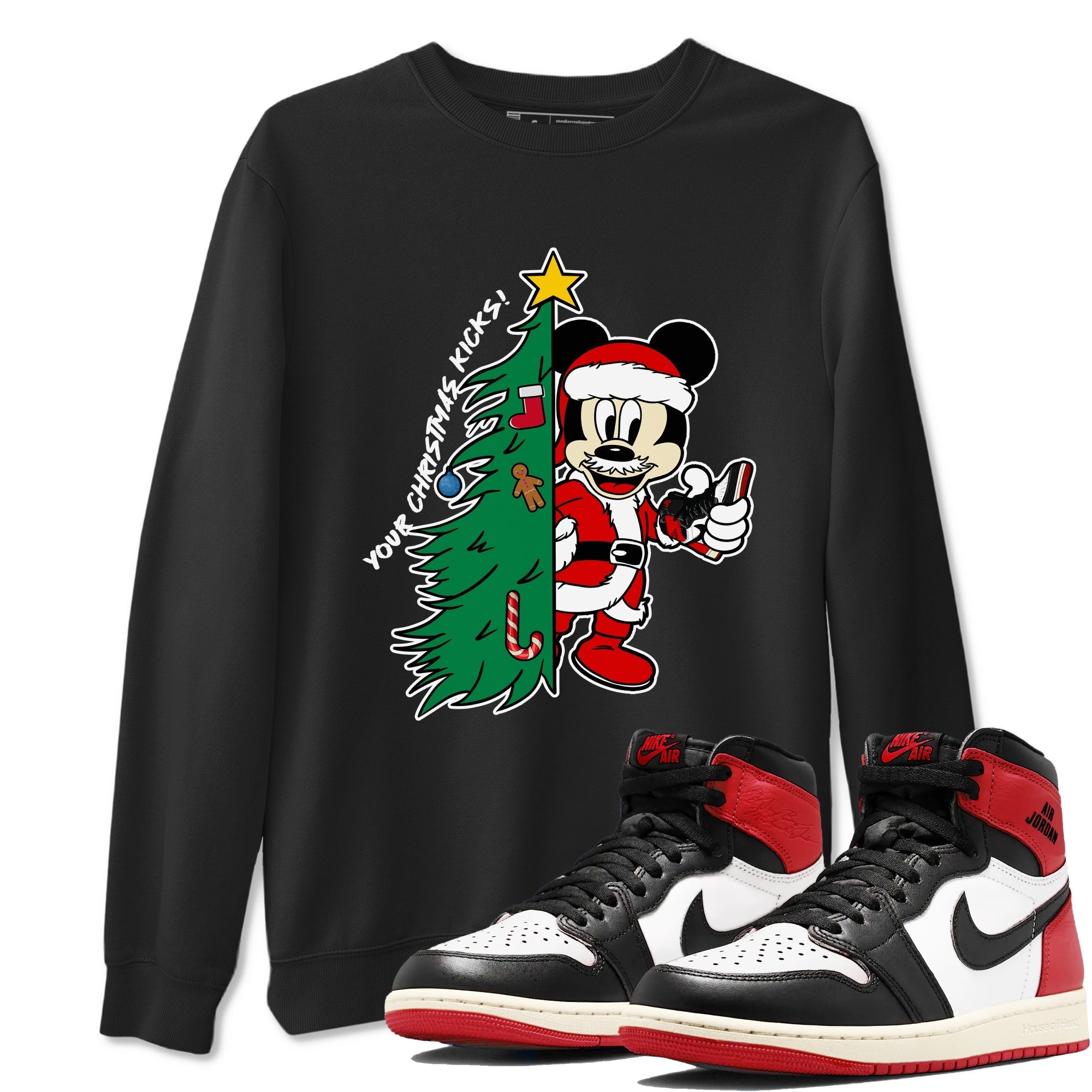 Your Christmas Kicks snkmatch Tees - Air Jordan 1 Black Toe Reimagined