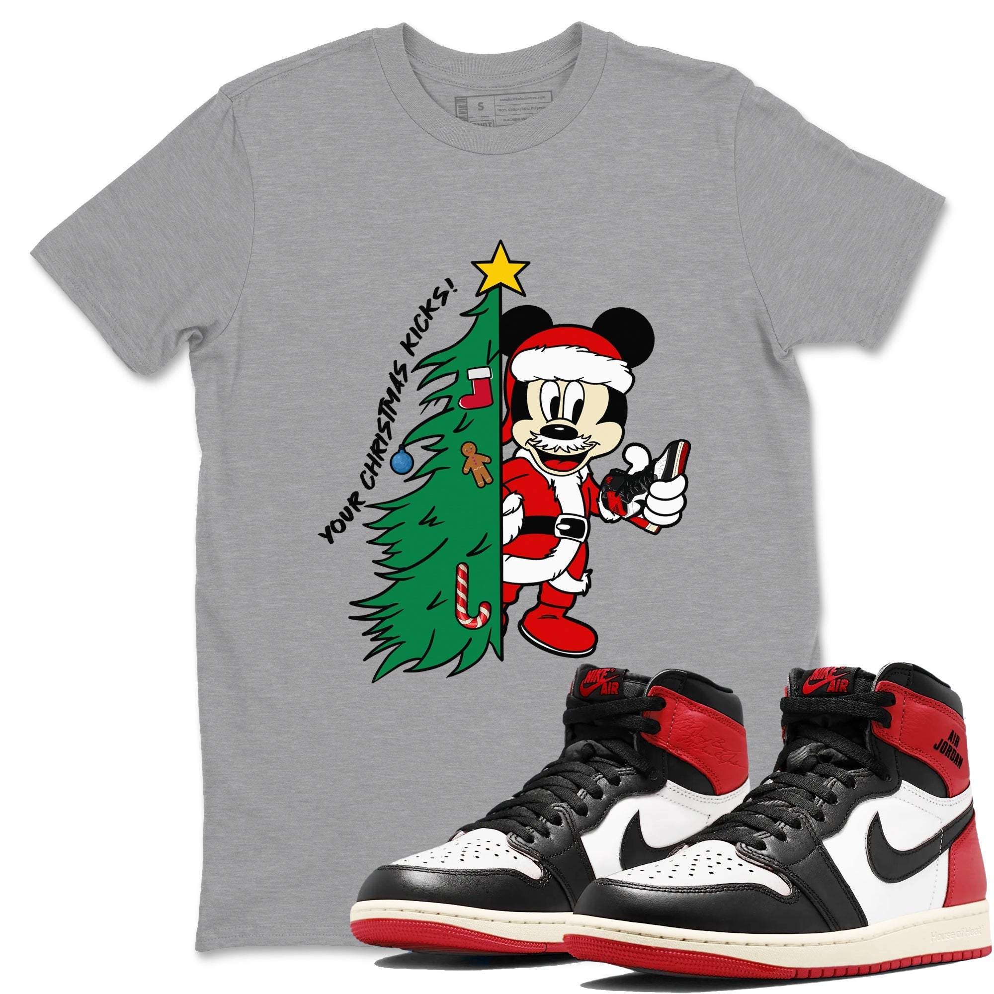 Your Christmas Kicks snkmatch Tees - Air Jordan 1 Black Toe Reimagined
