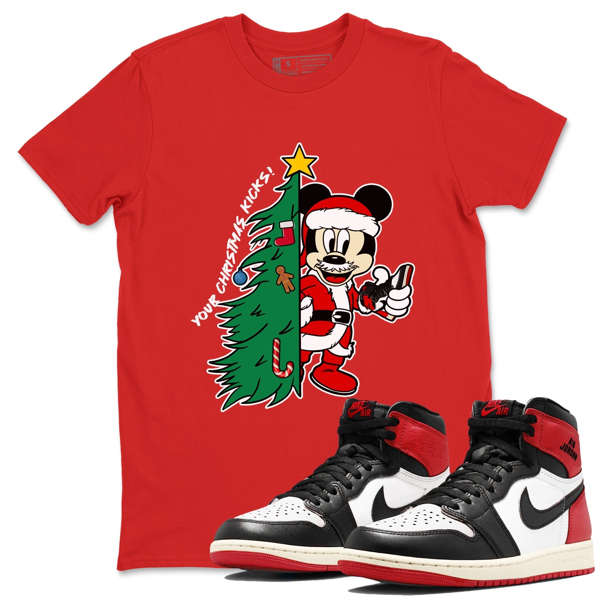 Your Christmas Kicks snkmatch Tees - Air Jordan 1 Black Toe Reimagined
