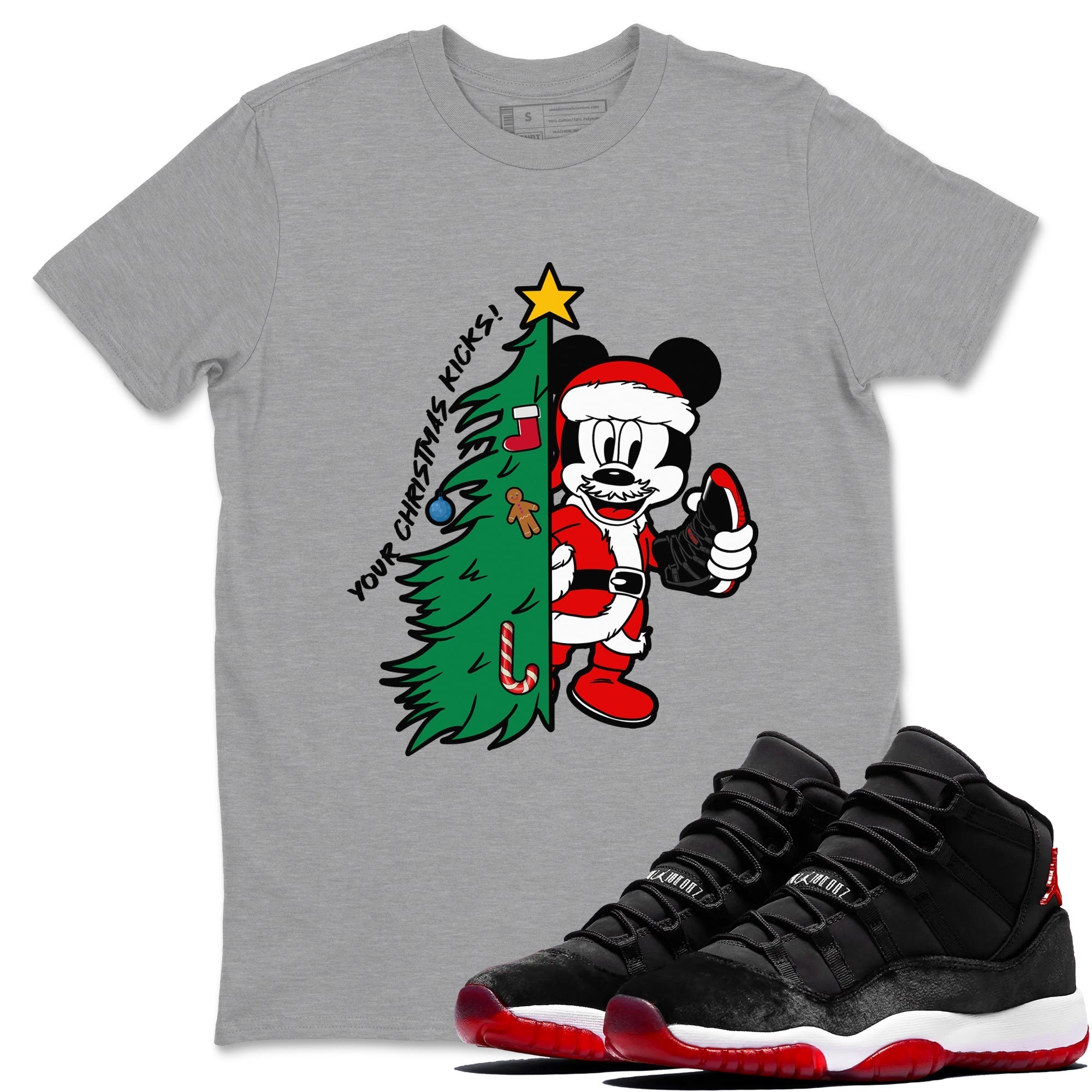 Your Christmas Kicks snkmatch Tees - Air Jordan 11 Bred Velvet