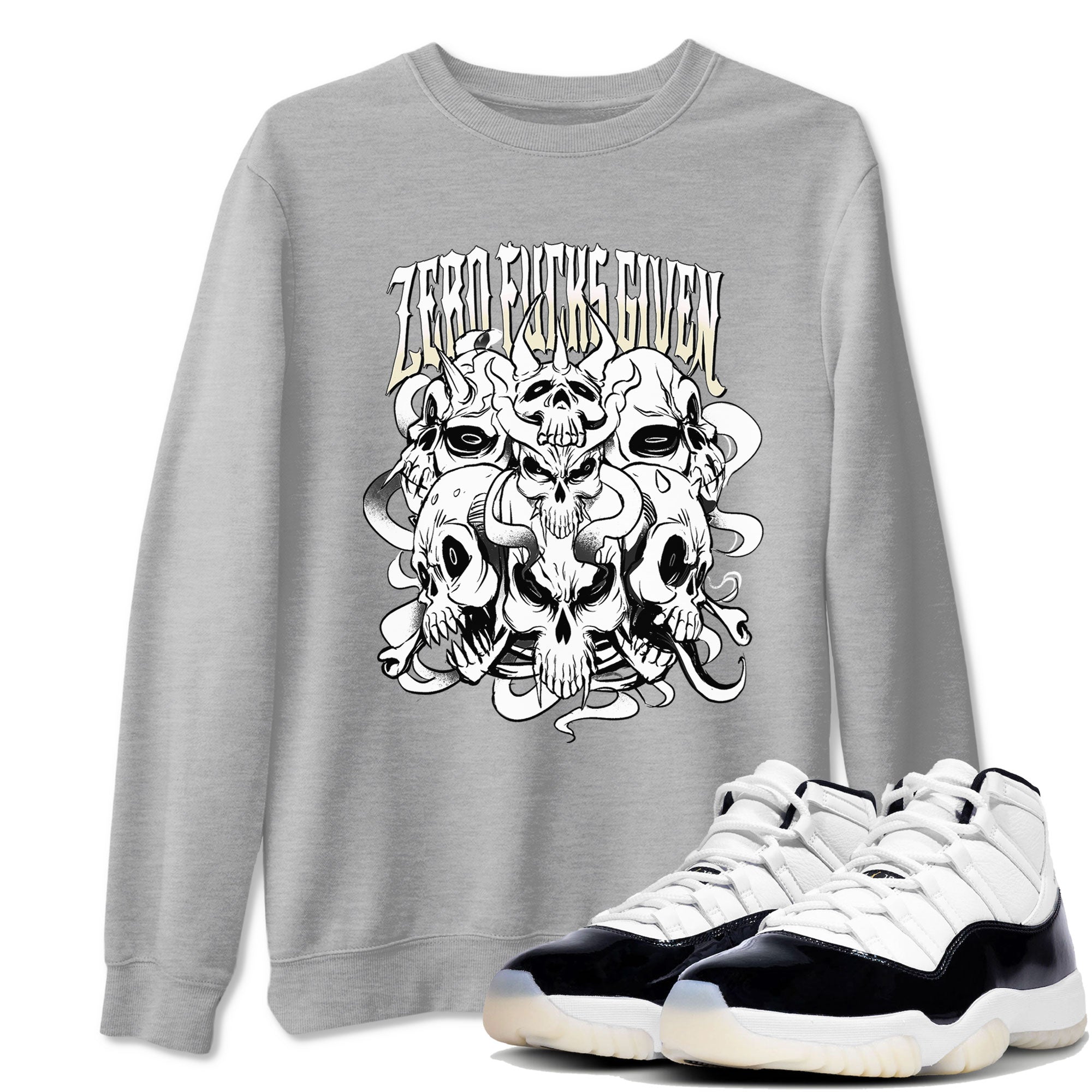 Zero Fucks Given snkmatch Tees - Air Jordan 11 Gratitude
