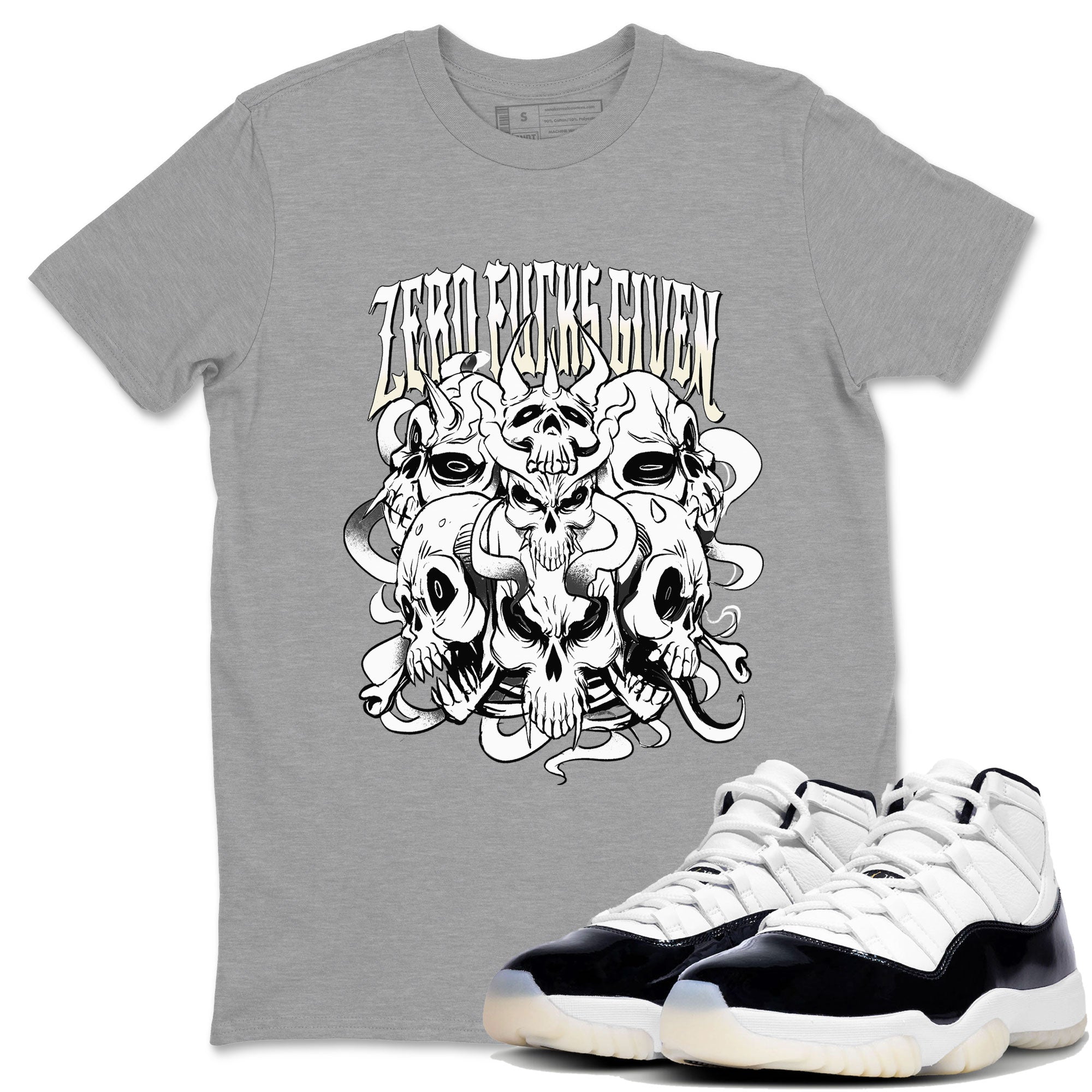 Zero Fucks Given snkmatch Tees - Air Jordan 11 Gratitude